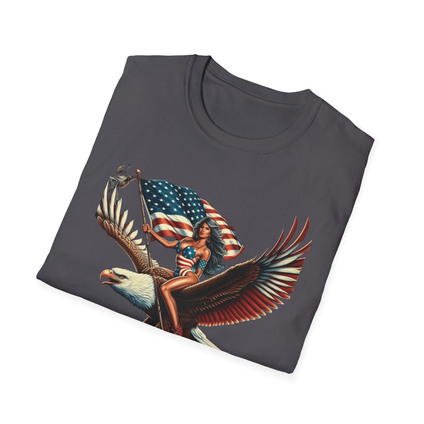 Patriot Riding Eagle, Graphic Tee - Unisex T-Shirt, Eagle Design, 4th of July Shirt, Independence Day Apparel, Festival Wear, Gift for Patriots - Psychonaut Swag