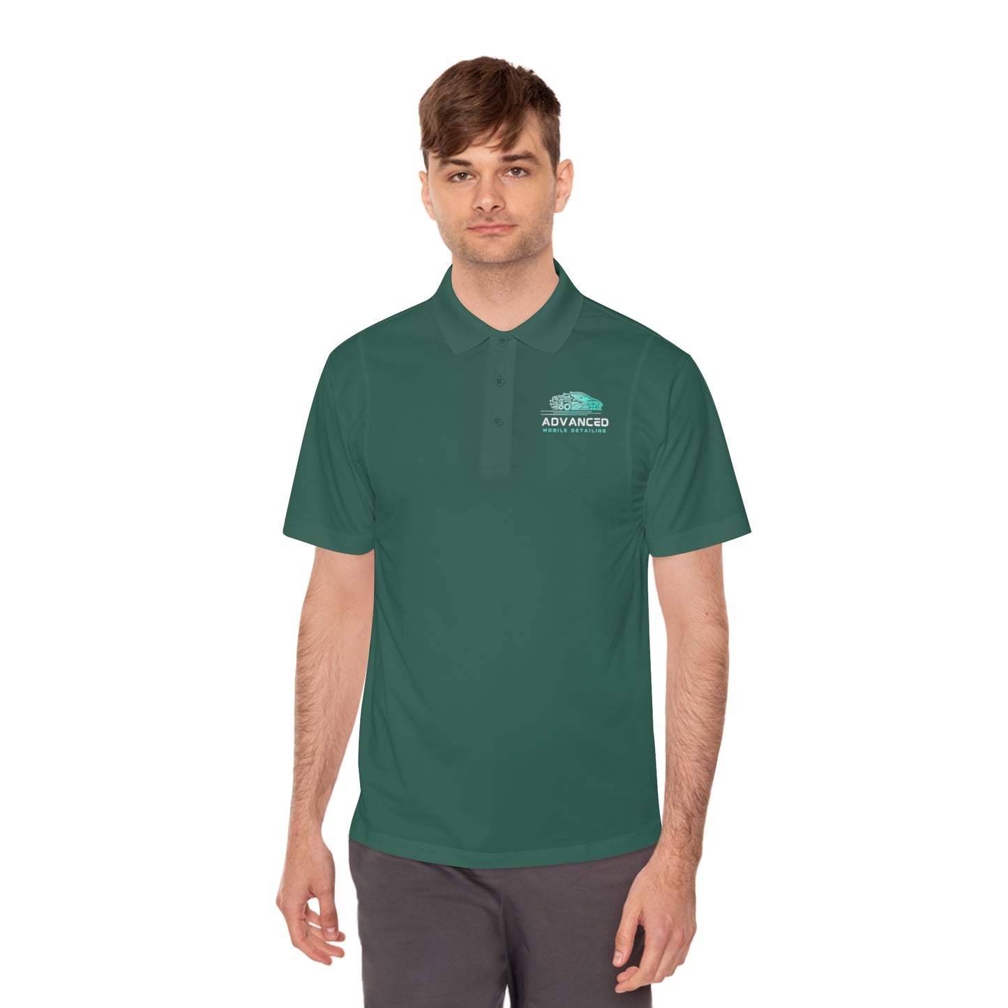 Advanced Mobile, Men's Sport Polo Shirt, Activewear, Casual Dress Shirt for Men, Perfect for Outdoor Activities, Golf, and Everyday Wear
