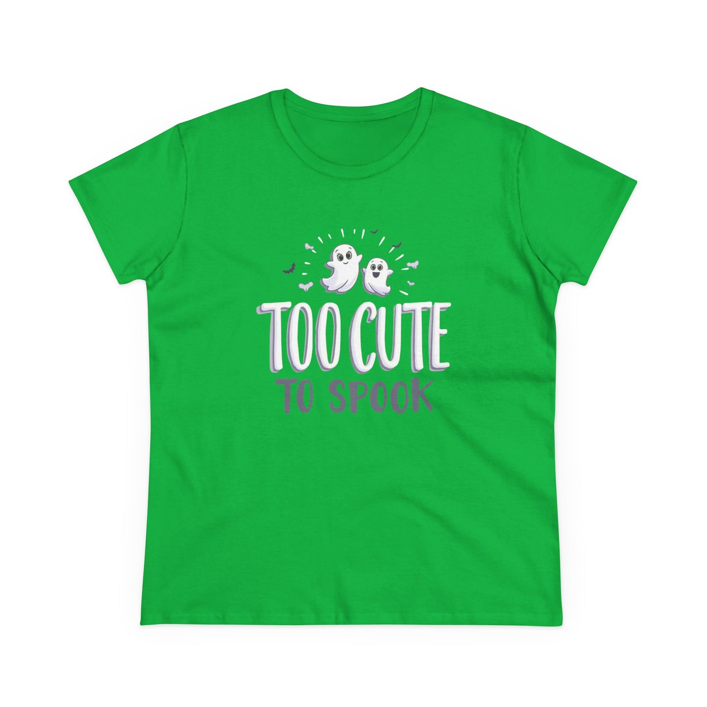 Too Cute to Spook Women's Cotton Tee, Halloween T-Shirt, Ghostly Graphic Tee, Casual Fall Apparel, Fun Halloween Outfit