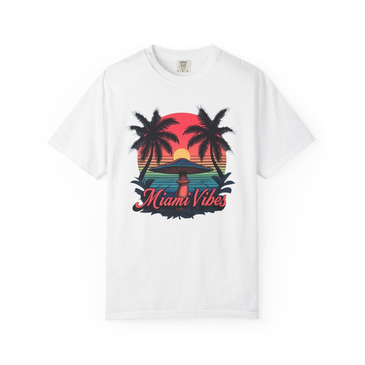 Miami Vibes, T-Shirt with Tropical Vibes Design, Summer Apparel, Beachwear, Gift for Vacation Lovers, Relaxed Style - Psychonaut Swag