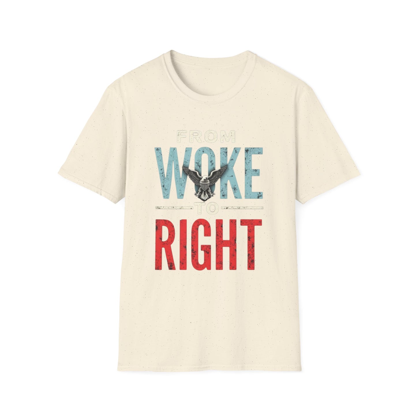Woke to Right, Graphic Tee - From Woke to Right, Casual Wear, Gift for Friends, Statement T-Shirt, Everyday Fashion, Political Humor - Psychonaut Swag
