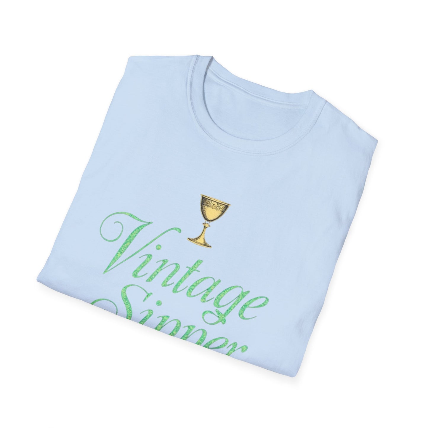 Vintage Sipper Unisex Softstyle T-Shirt, Casual Wear, Gift for Wine Lovers, Bar Night, Vintage Inspired Apparel - Psychonaut Swag