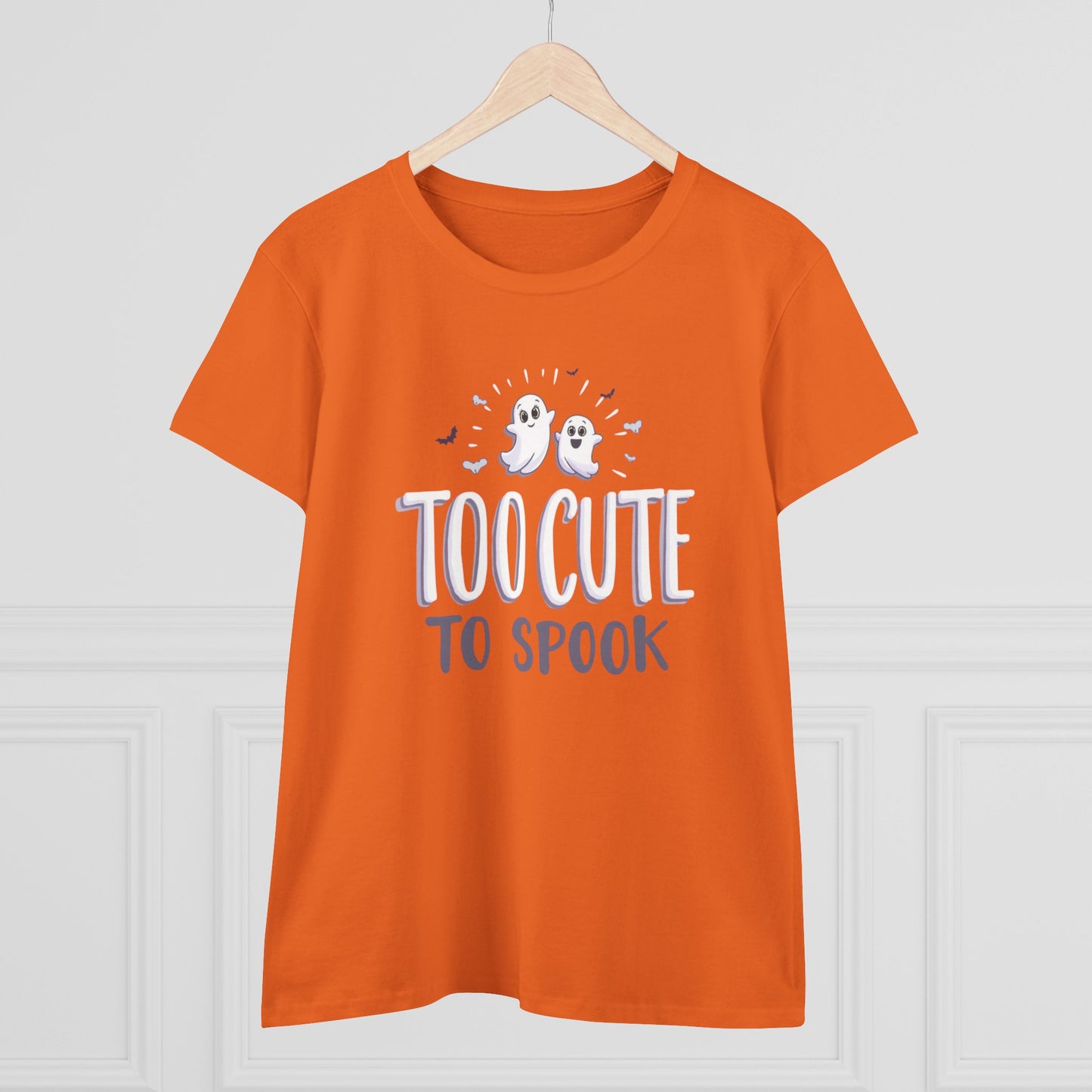 Too Cute to Spook Women's Cotton Tee, Halloween T-Shirt, Ghostly Graphic Tee, Casual Fall Apparel, Fun Halloween Outfit