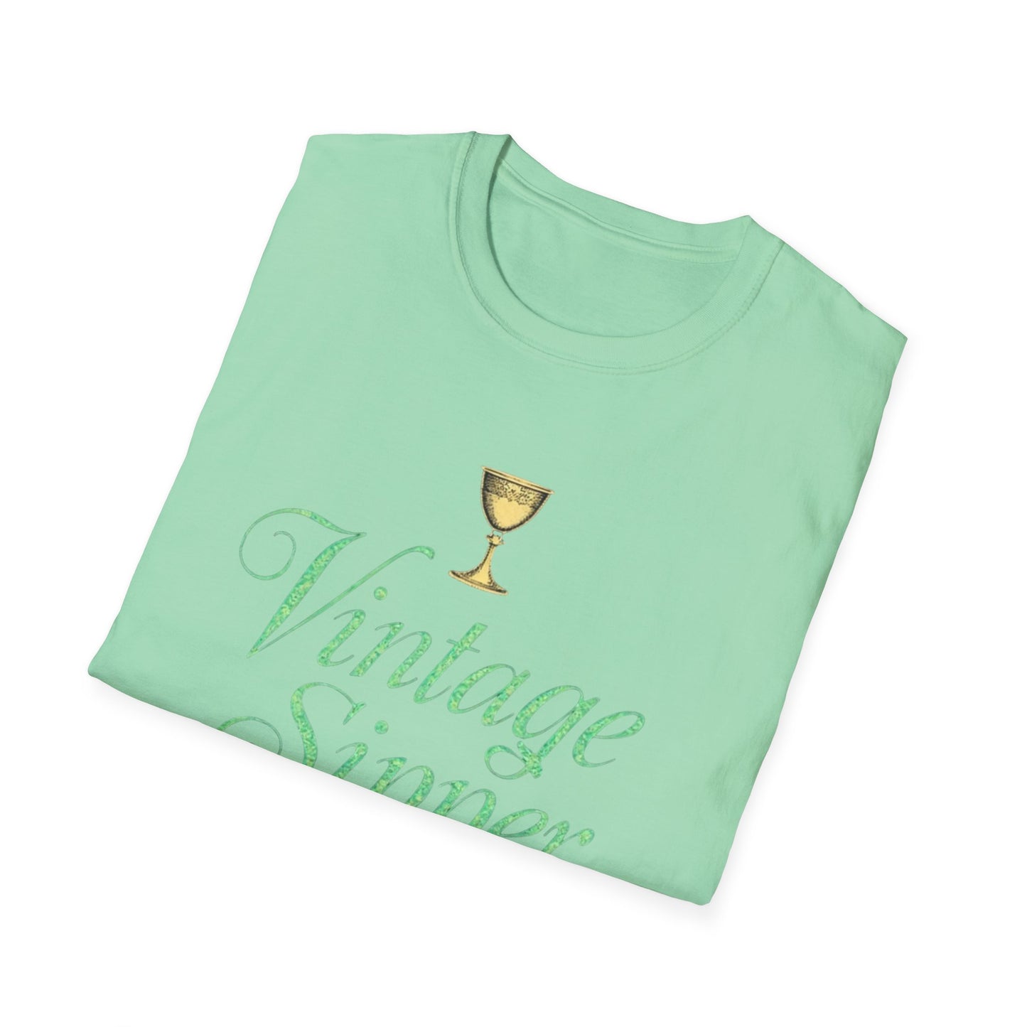 Vintage Sipper Unisex Softstyle T-Shirt, Casual Wear, Gift for Wine Lovers, Bar Night, Vintage Inspired Apparel - Psychonaut Swag