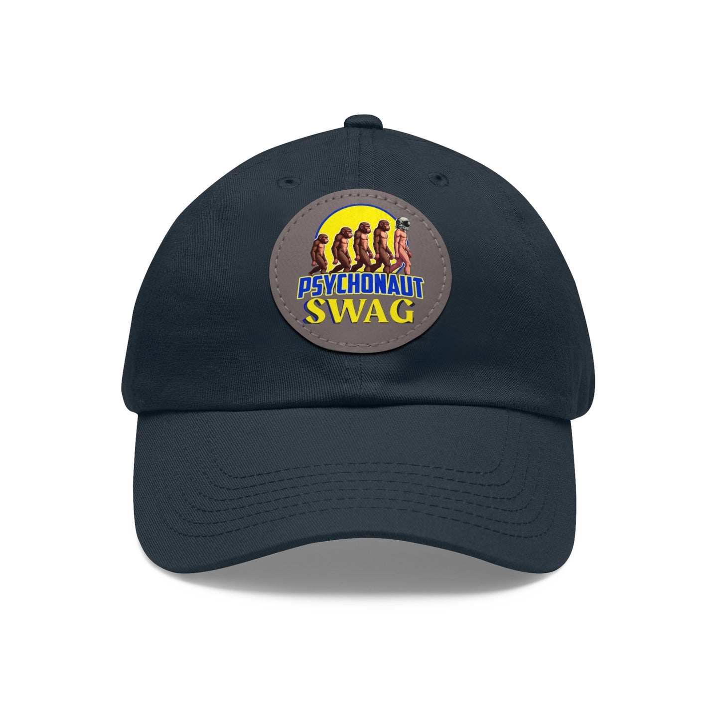 Psychonaut Swag Dad Hat with Leather Patch, Casual Cap for Outdoor Adventures, Fun Gift for Dads, Unique Street Style Hat - Psychonaut Swag