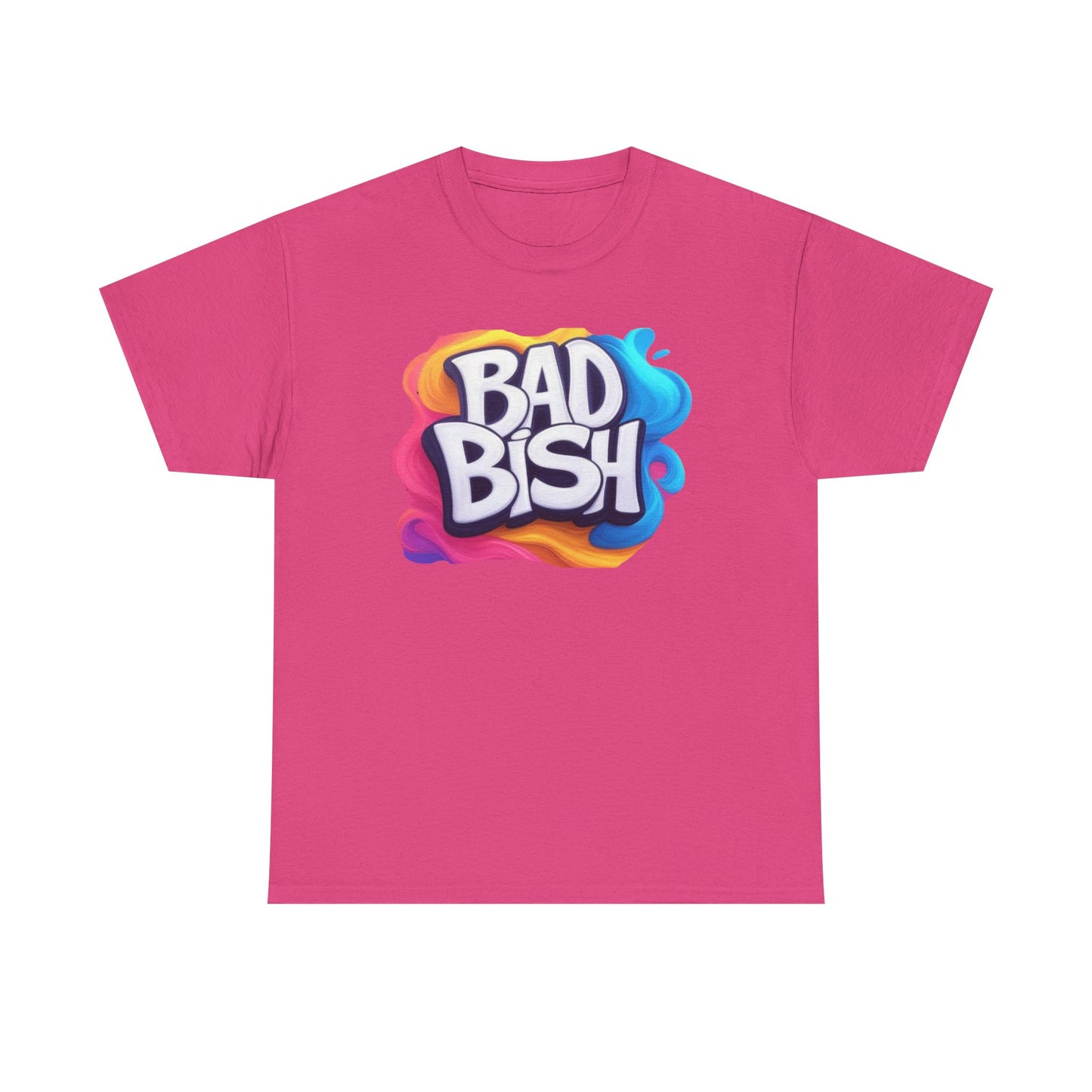 Colorful 'Bad Bish' Unisex Heavy Cotton Tee - Fun and Edgy T-Shirt for Confident Style - Psychonaut Swag