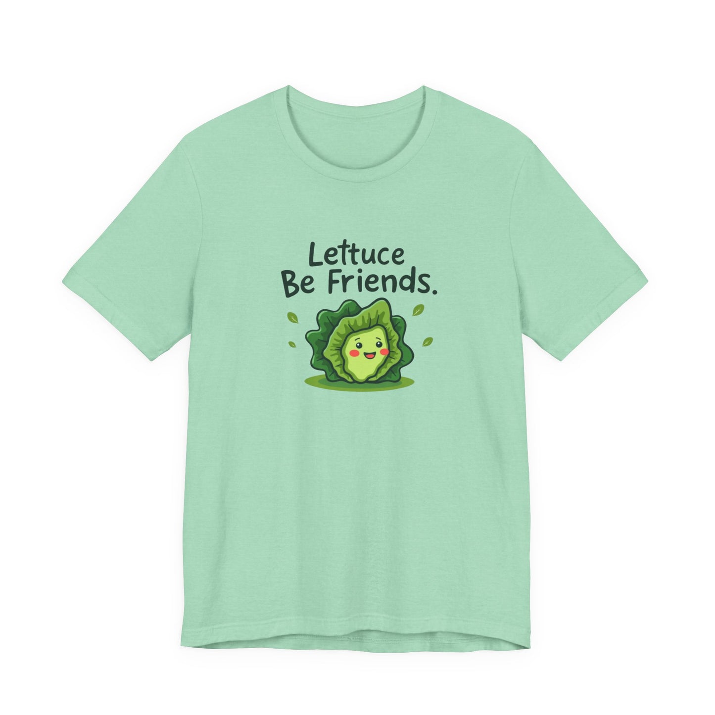 Lettuce Be Friends, Unisex Tee, Casual Wear, Gift for Vegetarians, Summer T-Shirt, Eco-Friendly Apparel - Psychonaut Swag