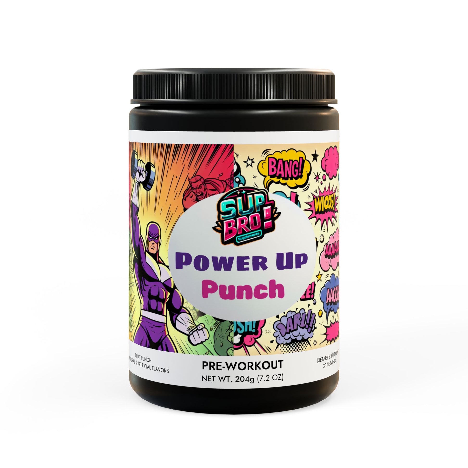 Power Up! Pre-Workout Supplement, Fruit Punch (204g, 7.1oz) - Psychonaut Swag