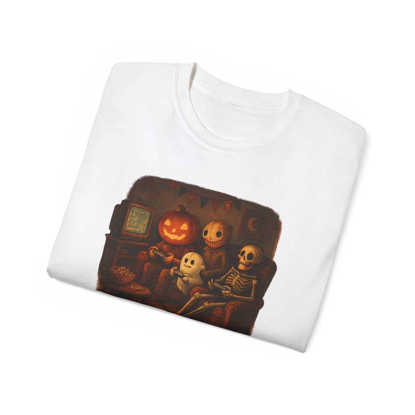 Game Night Tee, Halloween Shirt, Unisex Cotton T-Shirt, Spooky Fun Apparel, Perfect for Gathering and Celebrations