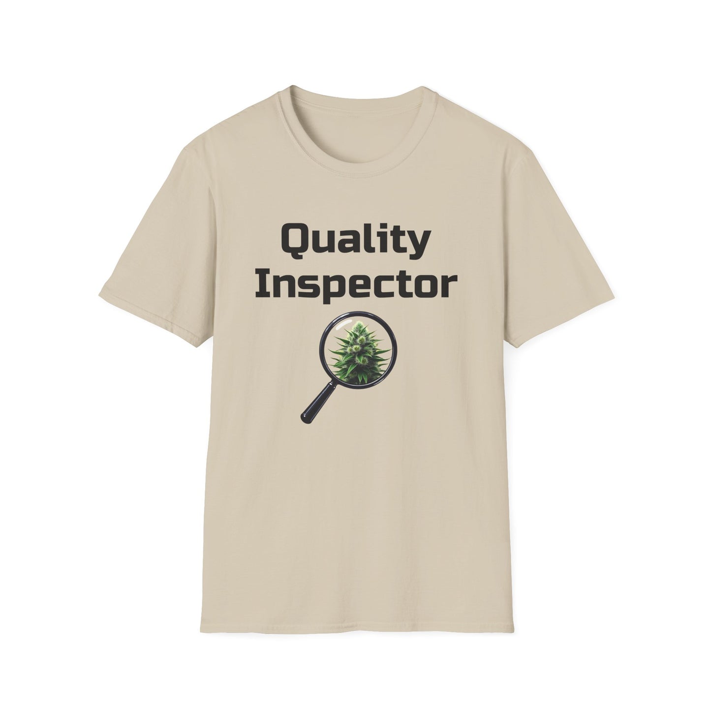 Quality Inspector, Canabis Magnified, Unisex Softstyle T-Shirt, Funny T-Shirt, Gift for Inspectors, Plant Lover Shirt, Unique Graphic Tee, Casual Wear - Psychonaut Swag