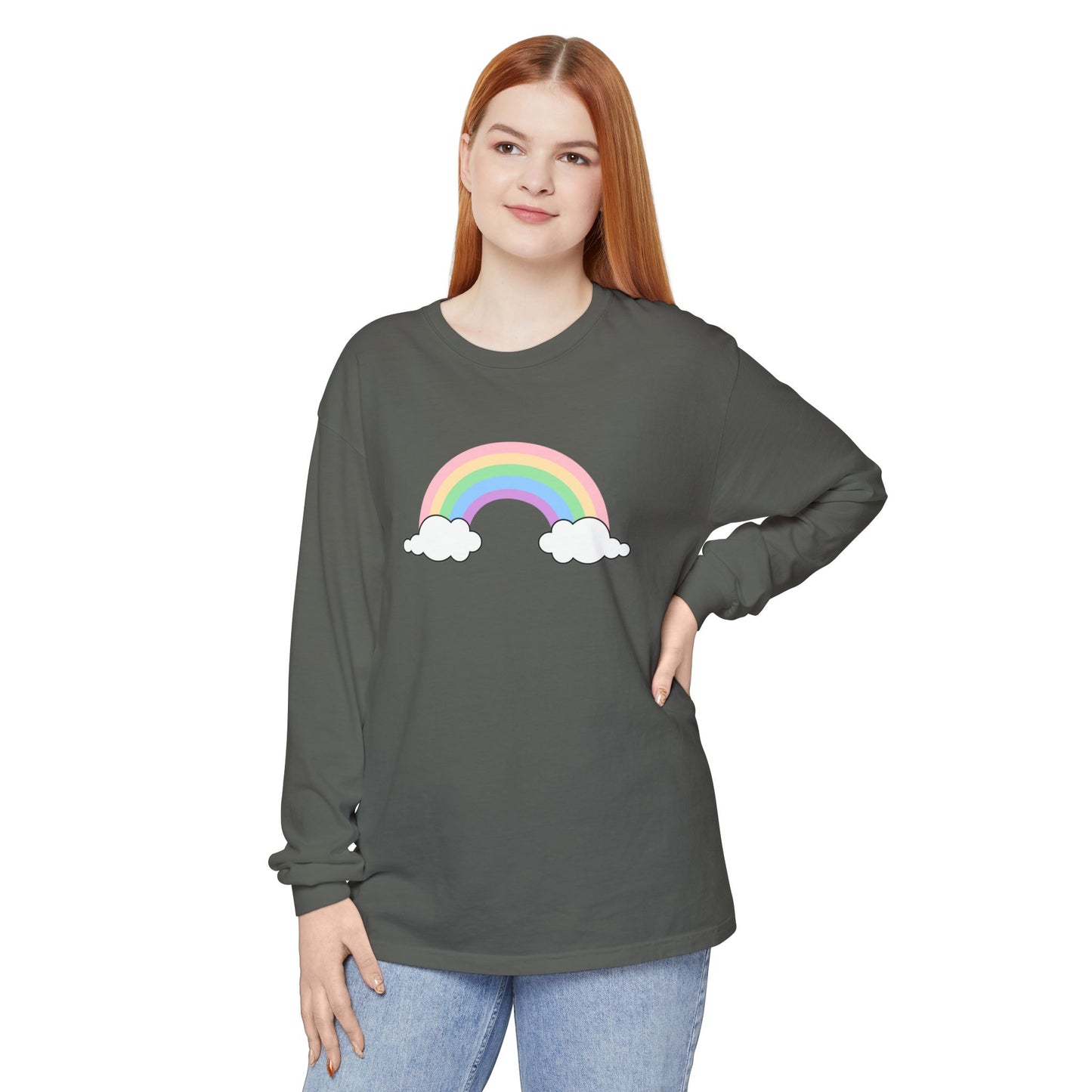 Rainbow, Unisex Garment-dyed Long Sleeve T-Shirt - Psychonaut Swag