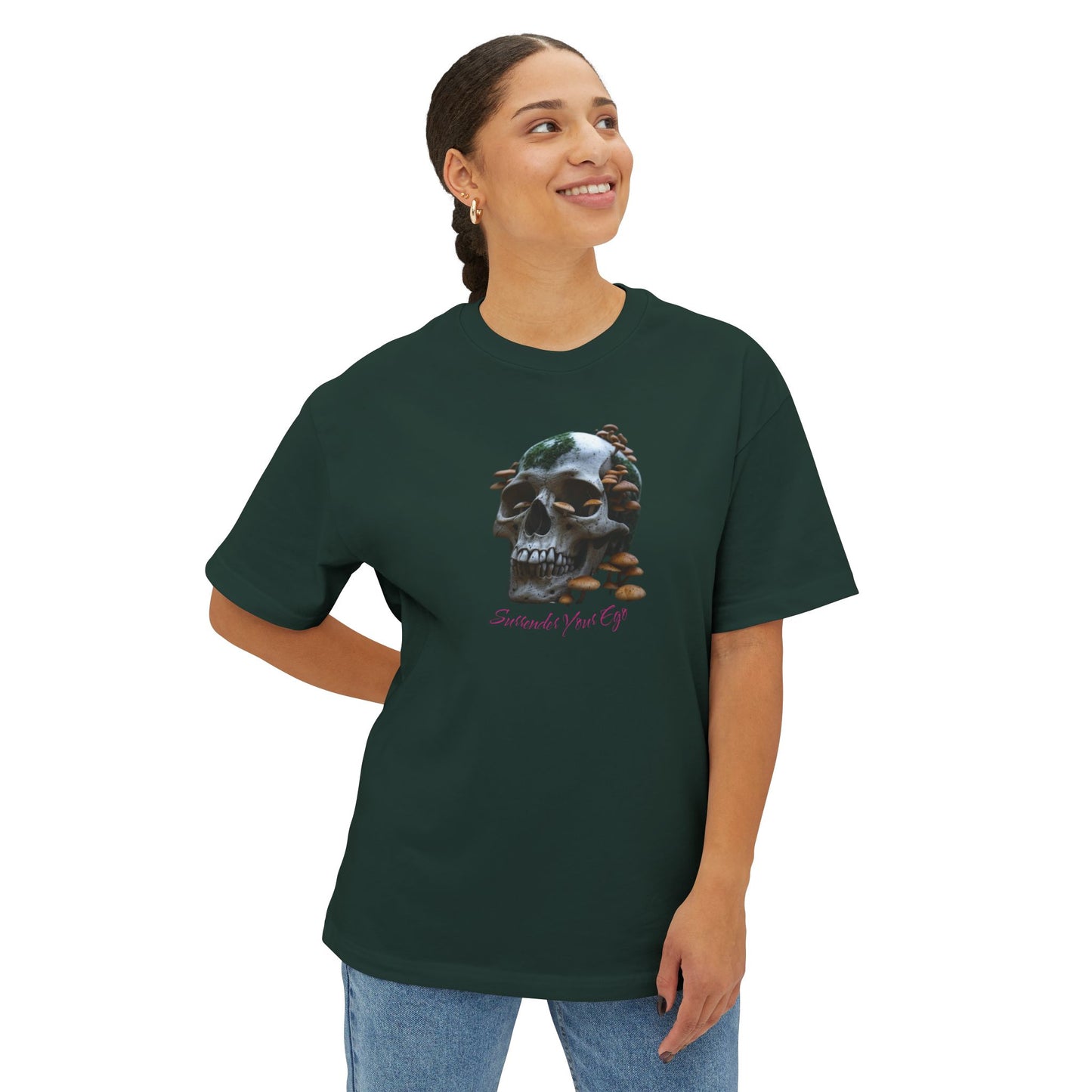 Mushroom Skull Graphic Unisex Oversized Tee | Casual Streetwear, Unique Gift, Statement Shirt, Relaxed Fit Fashion, Graphic Tee