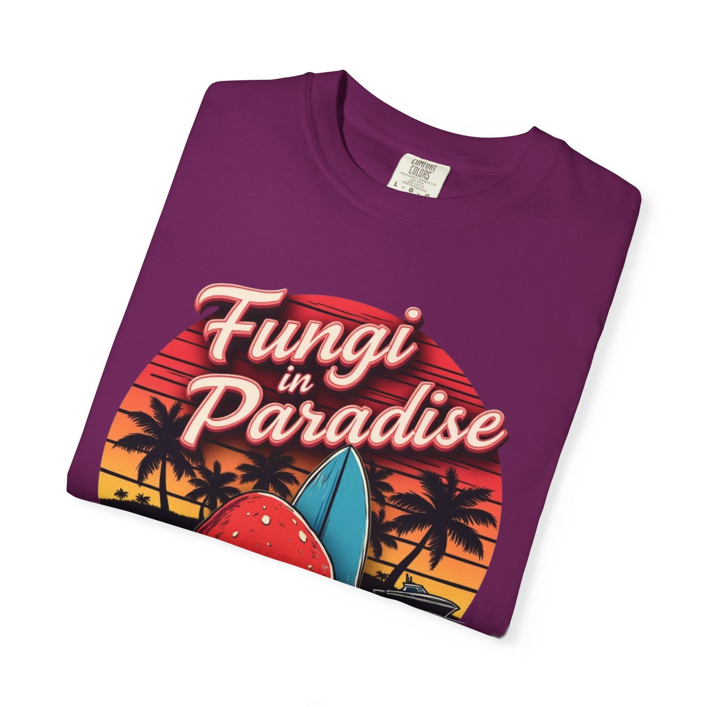 Fungi in Paradise Design, Relaxed Tee, Vintage Style Shirt, Gift for Nature Lovers, Eco-Friendly Apparel - Psychonaut Swag