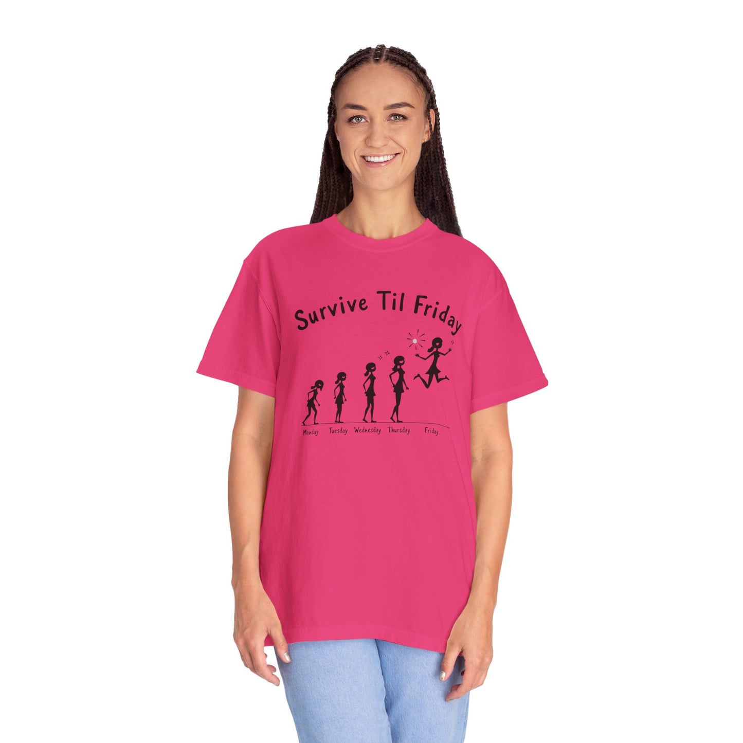 Survive Til Friday Unisex T-shirt, Funny Graphic Tee, Weekend Vibes Shirt, Casual Everyday Wear, Gift for Friends