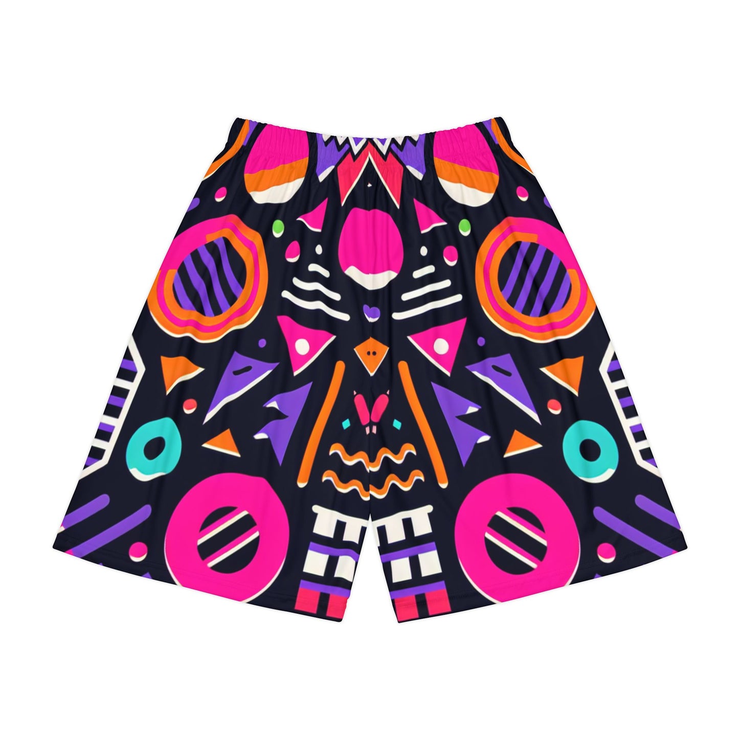 Retro 90's Shorts, Groovy Print, Men’s Sports Shorts, Basketball shorts (AOP) - Psychonaut Swag