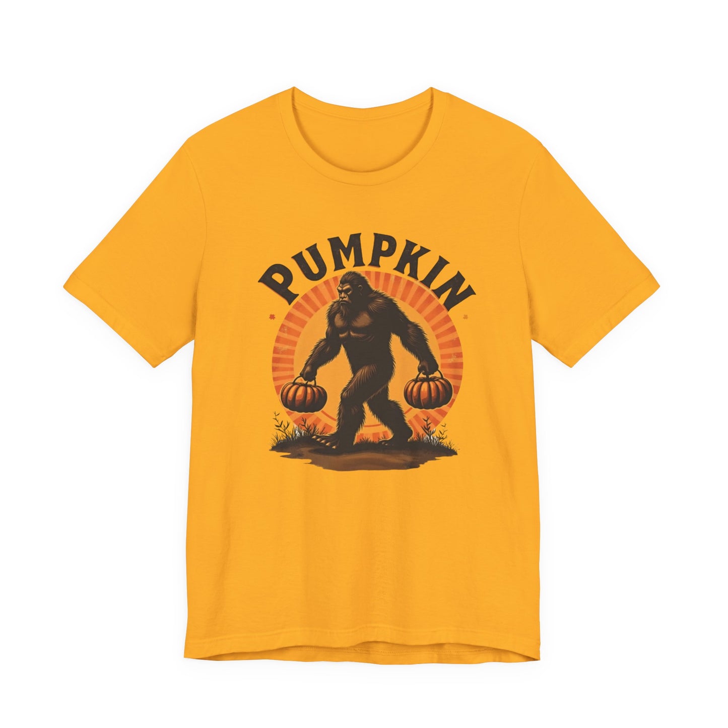 Pumpkin Bigfoot T-Shirt – Unisex Harvest Tee for Fall, Halloween, Autumn Celebrations, Gift for Nature Lovers, Casual Wear