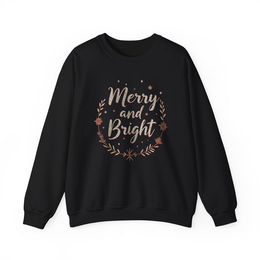 Merry and Bright Crewneck Sweatshirt — Holiday Christmas Sweatshirt