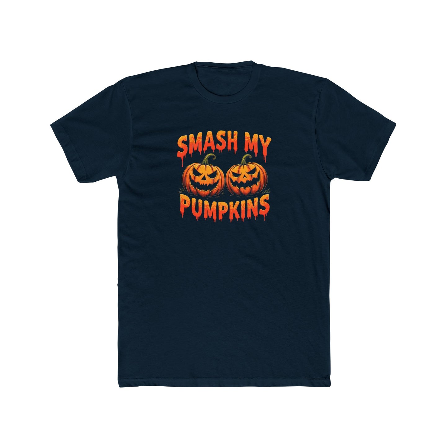 Smash my Pumpkins, Halloween Humor Unisex Cotton Crew Tee, Fun Pumpkin Graphic Tee, Fall Festival Shirt, Trick or Treat Apparel, Casual Halloween Wear