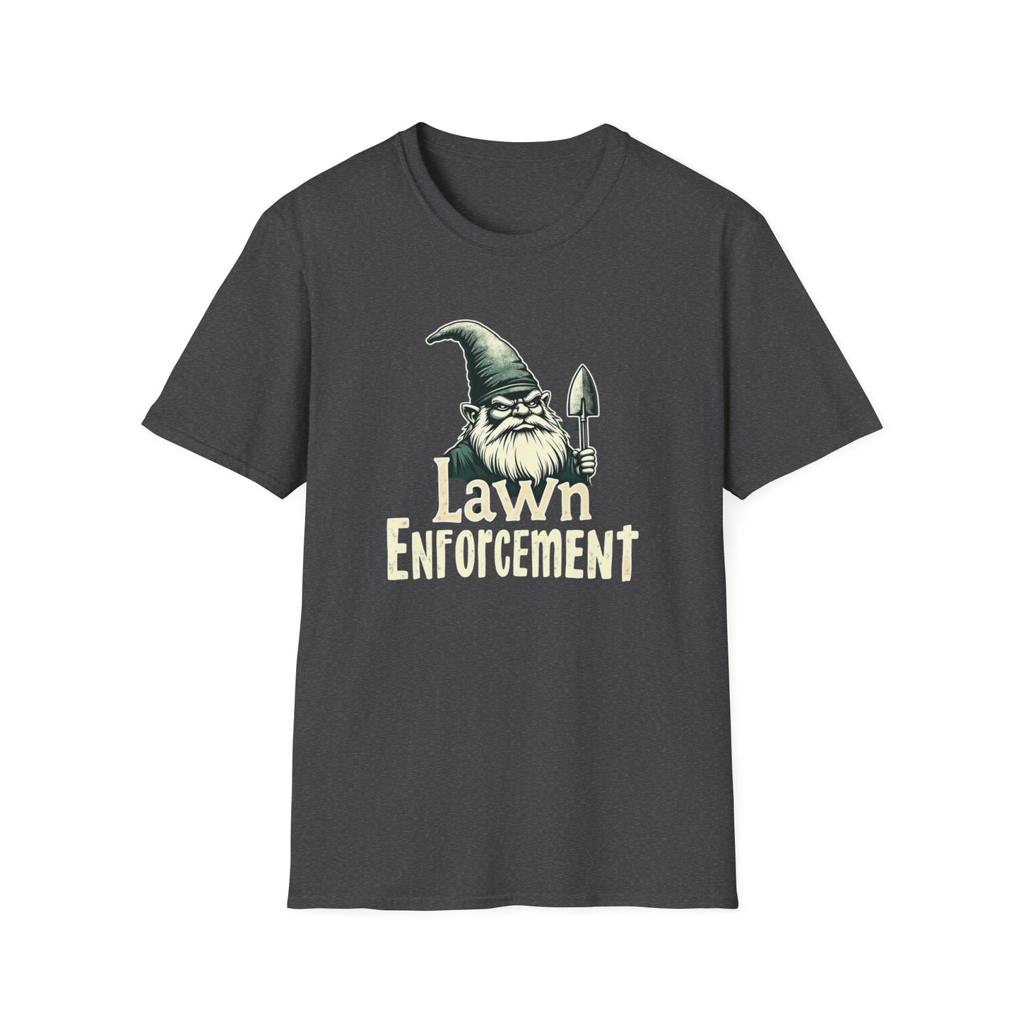 Whimsical Gnome Lawn Enforcement Unisex T-Shirt, Funny Gift for Men, Unique Humor Tee, Cozy Casual Wear, Perfect for Birthdays & Celebrations - Psychonaut Swag