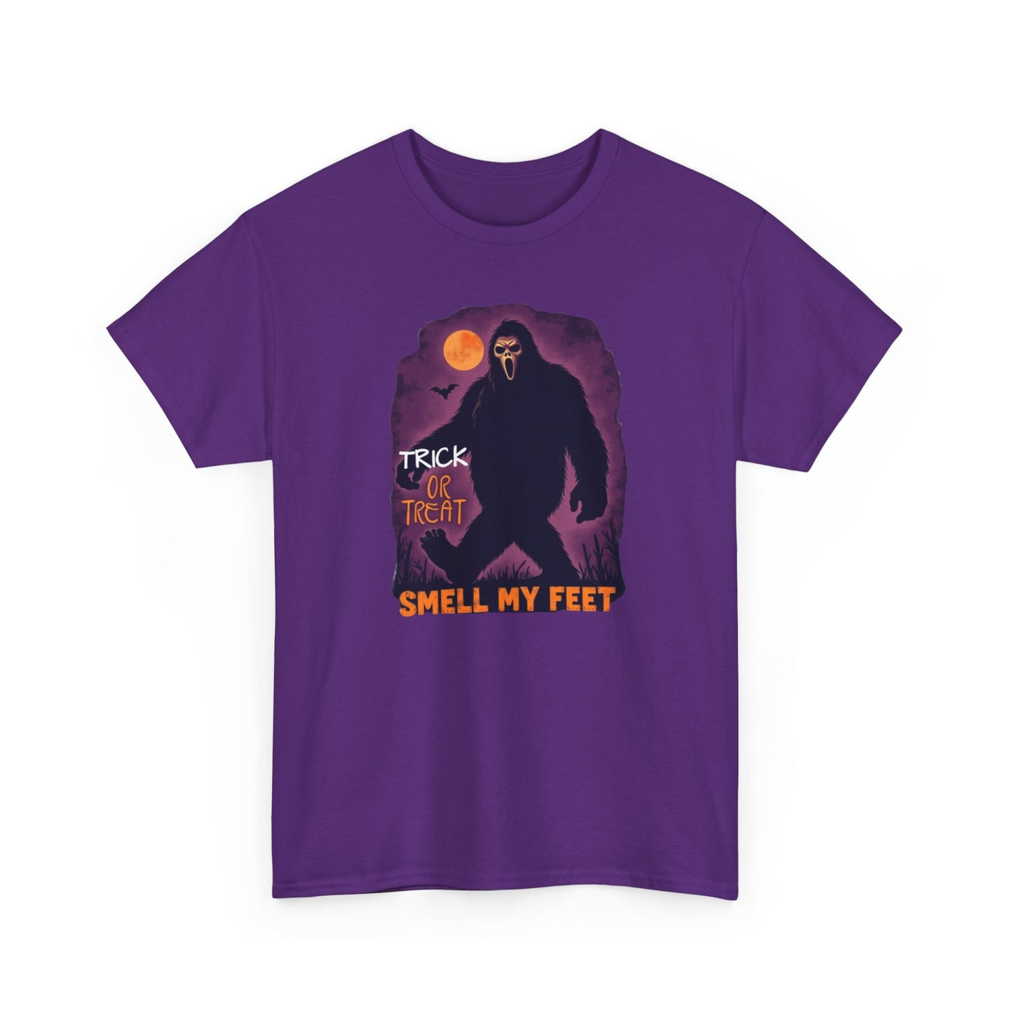 Halloween Bigfoot Tee, Unisex Cotton T-Shirt, Trick or Treat Shirt, Smell My Feet Design, Funny Halloween Apparel