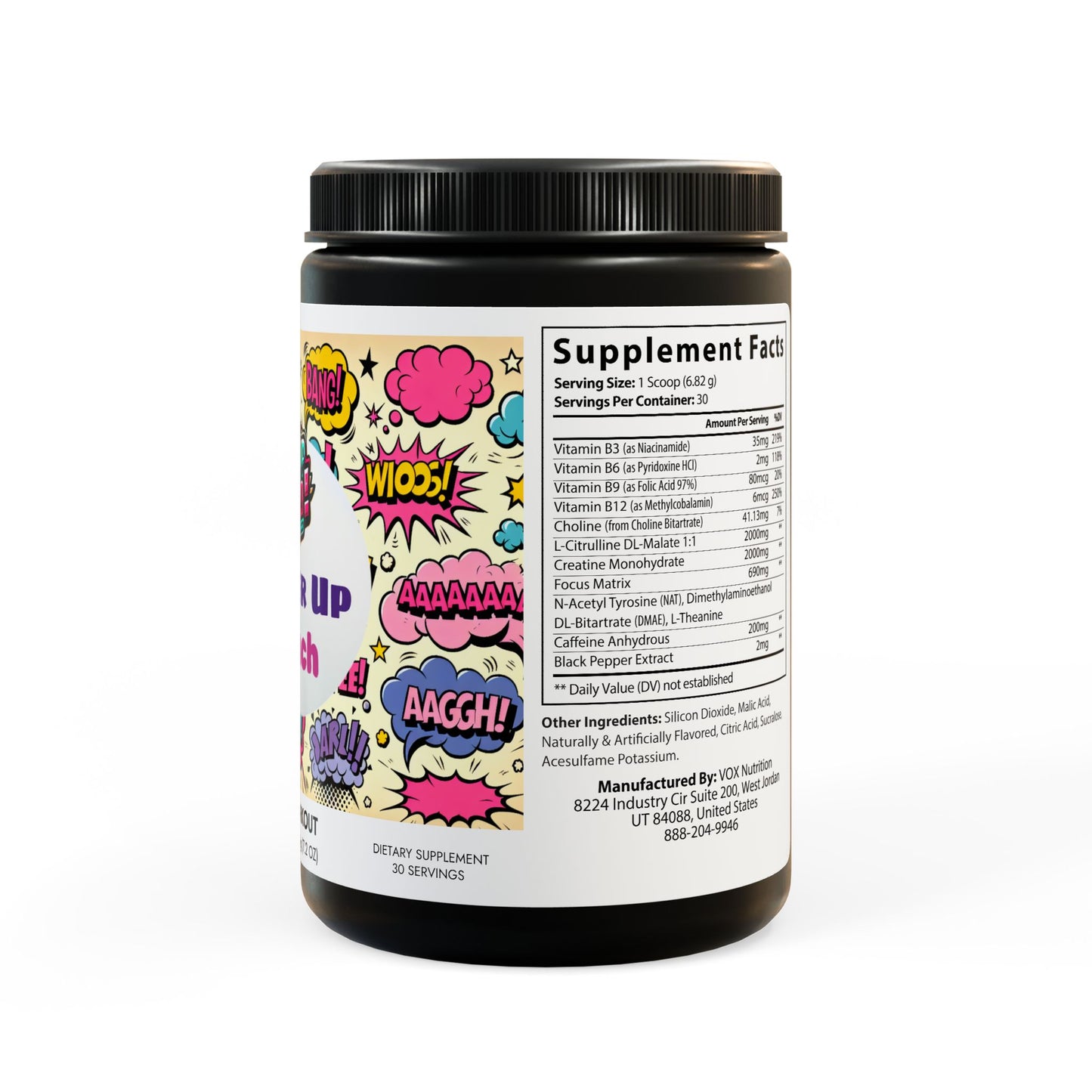 Power Up! Pre-Workout Supplement, Fruit Punch (204g, 7.1oz) - Psychonaut Swag