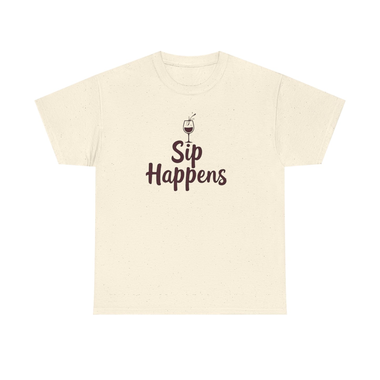 Sip Happens Unisex Heavy Cotton Tee - Funny Graphic Shirt, Casual Wear, Gift for Coffee Lovers, Everyday Comfort, Birthday Party T-Shirt - Psychonaut Swag