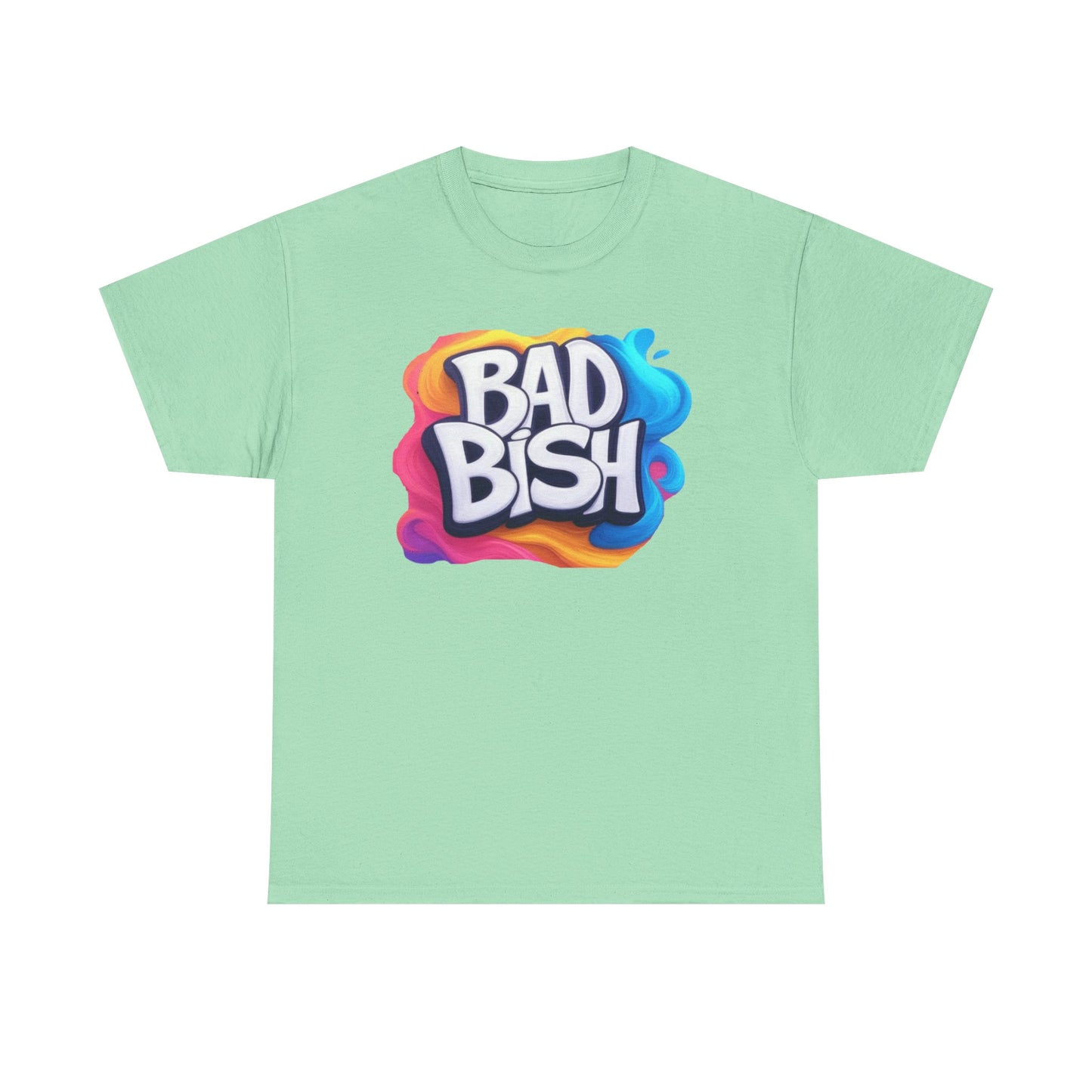 Colorful 'Bad Bish' Unisex Heavy Cotton Tee - Fun and Edgy T-Shirt for Confident Style - Psychonaut Swag