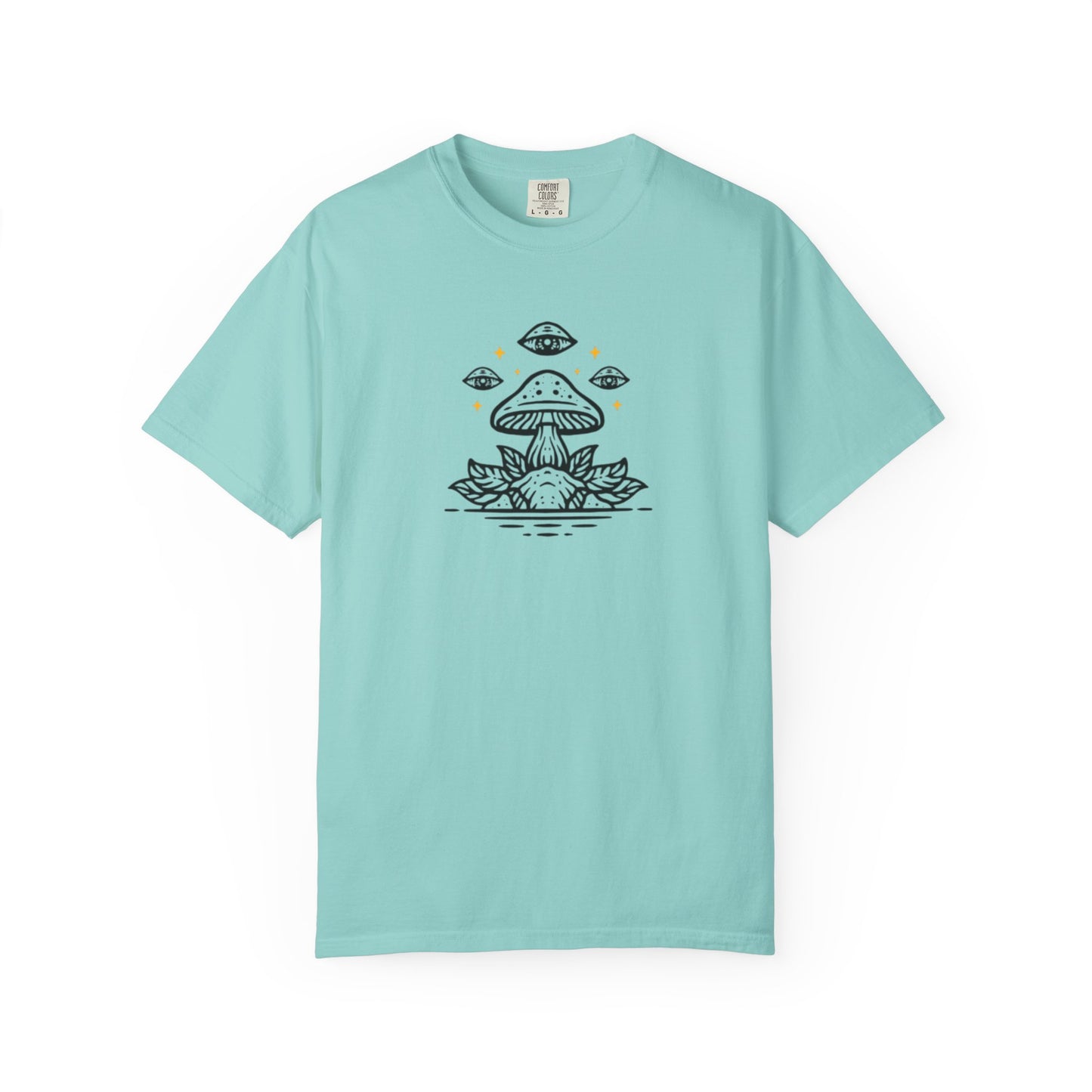 Mushroom Gift from Visitors, Unisex Garment-Dyed T-shirt - Psychonaut Swag