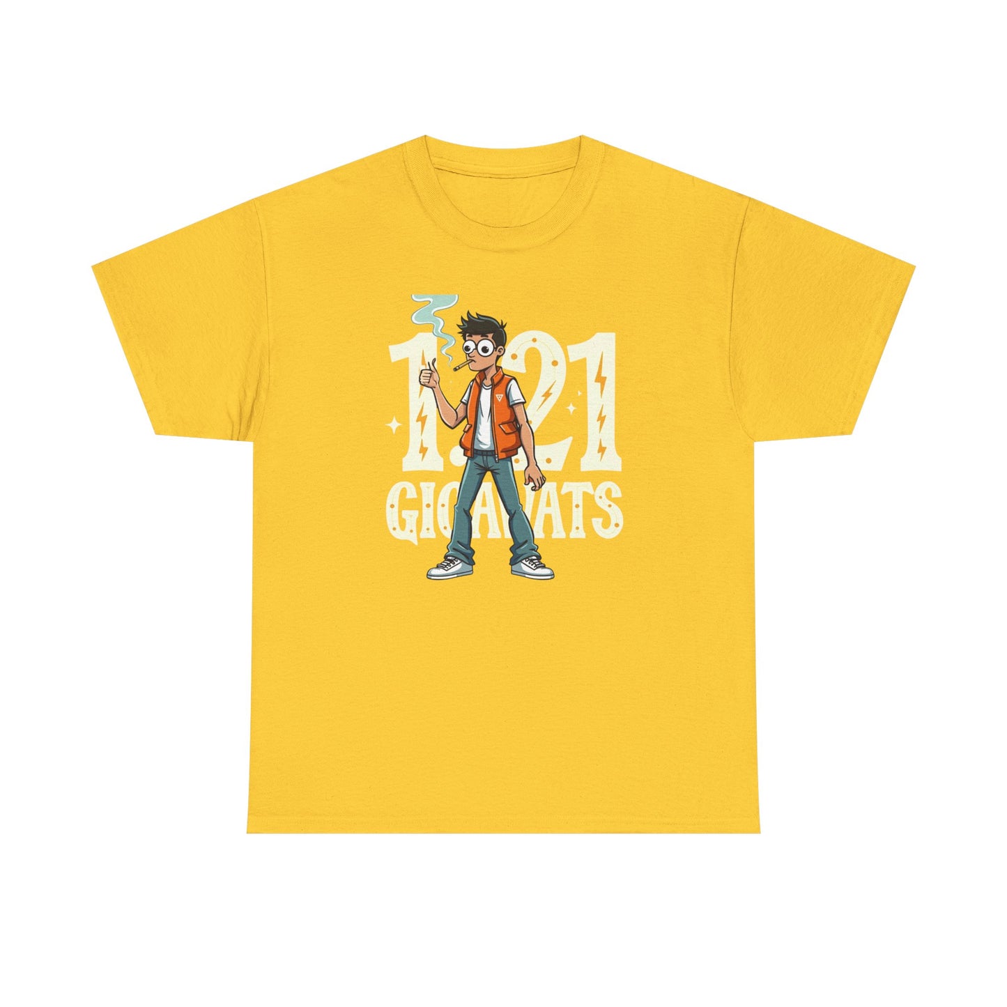 Gigawatts of Power, Unisex Heavy Cotton Tee, Graphic Shirt, Retro Tee, Casual Wear, Geek Fashion, Fun Gift - Psychonaut Swag