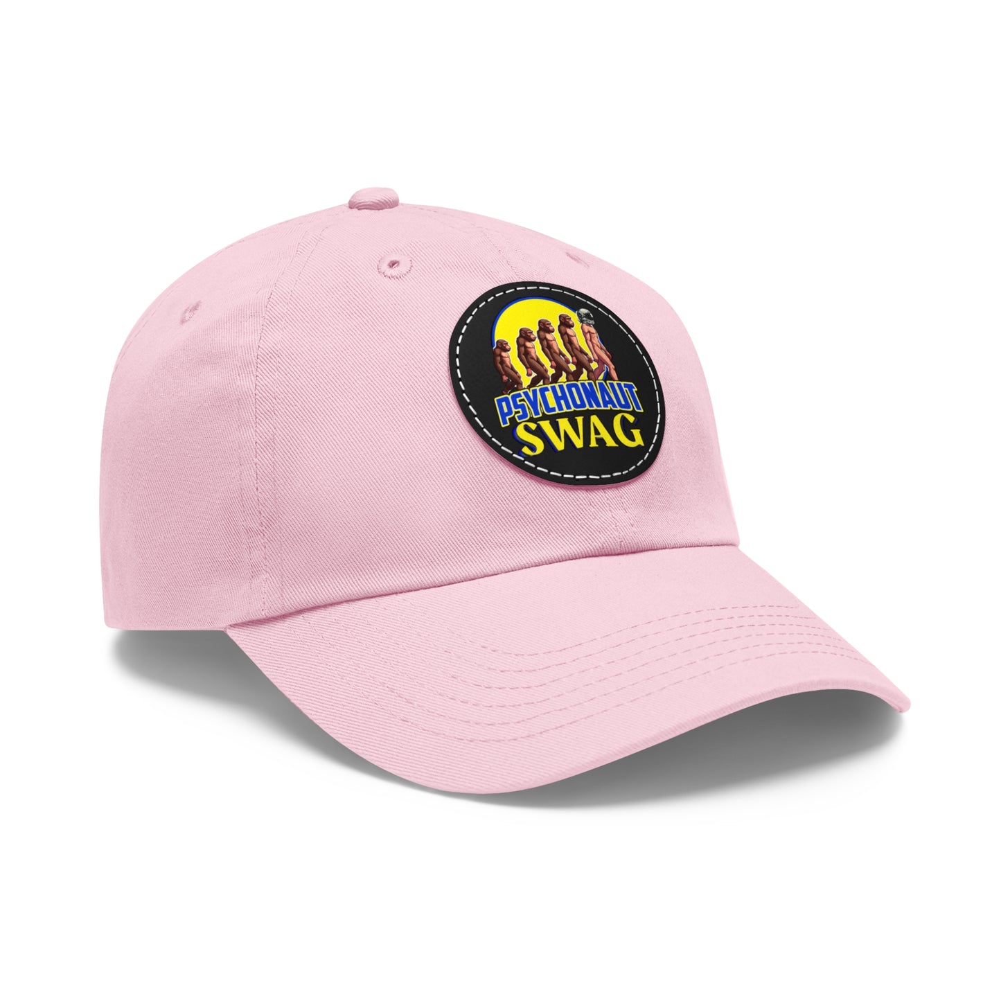 Psychonaut Swag Dad Hat with Leather Patch, Casual Cap for Outdoor Adventures, Fun Gift for Dads, Unique Street Style Hat - Psychonaut Swag