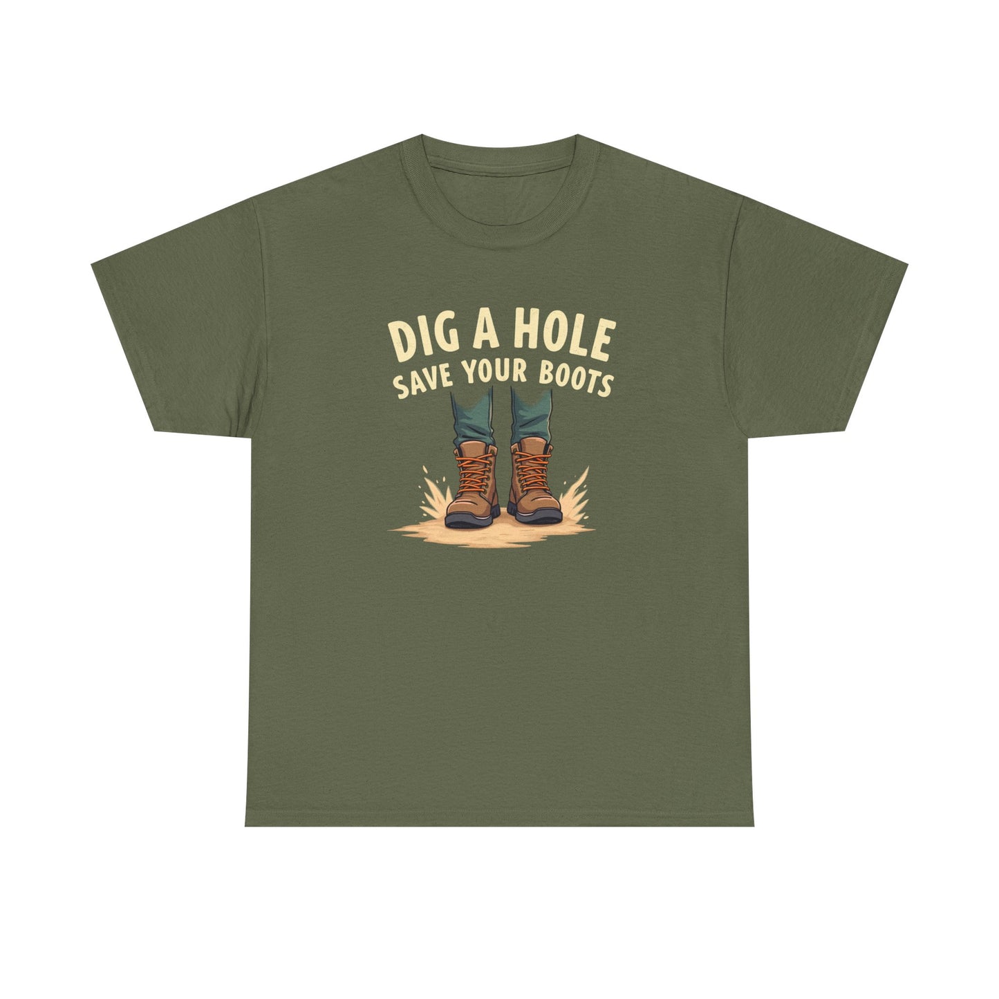 Dig a Hole Save Your Boots, Funny Gardening Tee, Unisex Heavy Cotton Tee, Vintage Style Shirt, Dig A Hole Design, Perfect for Gardeners & Outdoor Lovers - Psychonaut Swag