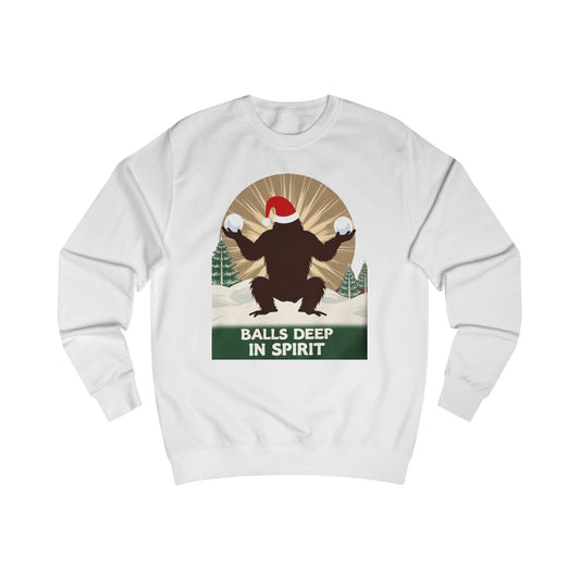 Christmas Sasquatch Sweatshirt – "Balls Deep in Spirit" Holiday Pullover