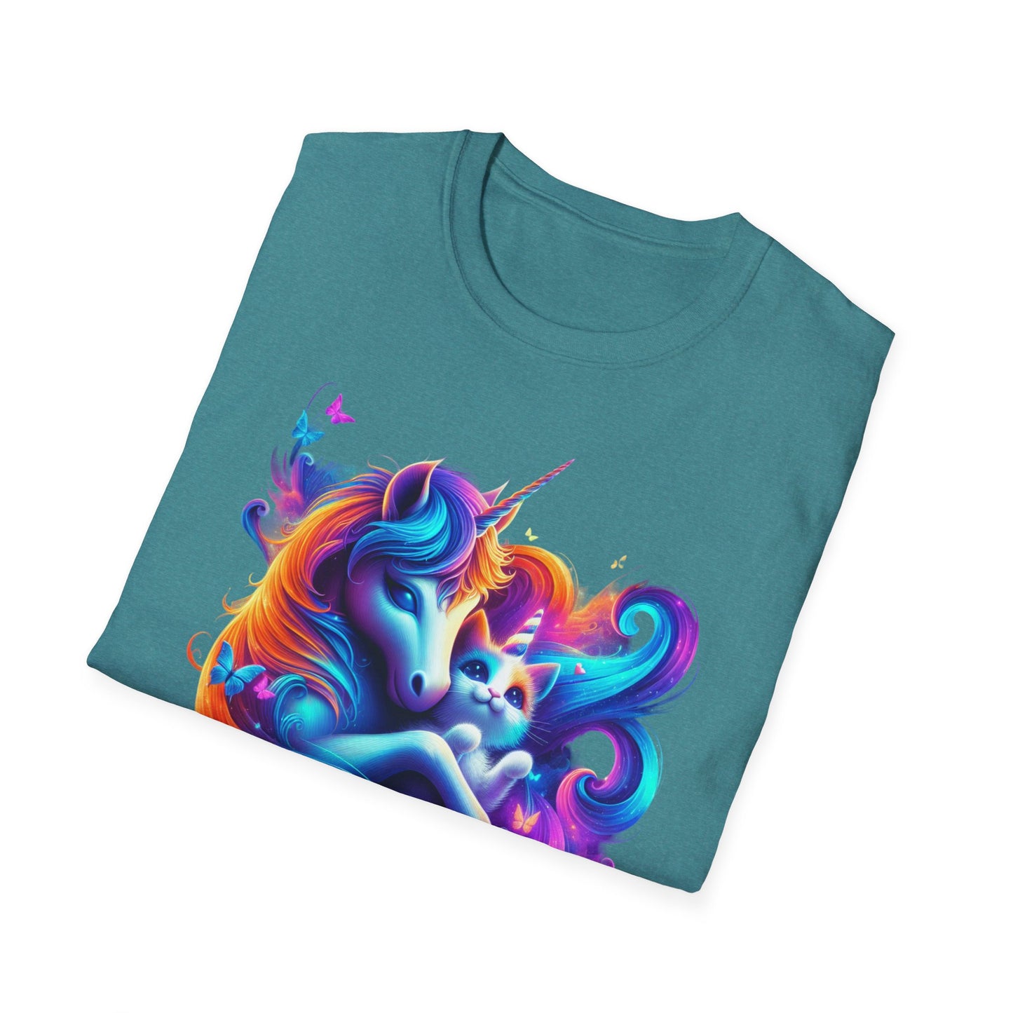 Unicorn with Caticorn Unisex T-Shirt - Magic of Unicorns hugging the Caticorns - Psychonaut Swag