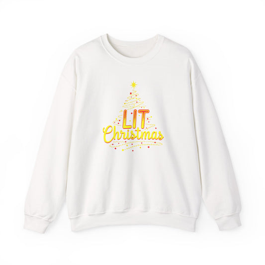 Christmas Sweatshirt - "Lit Christmas" Festive Holiday Crewneck