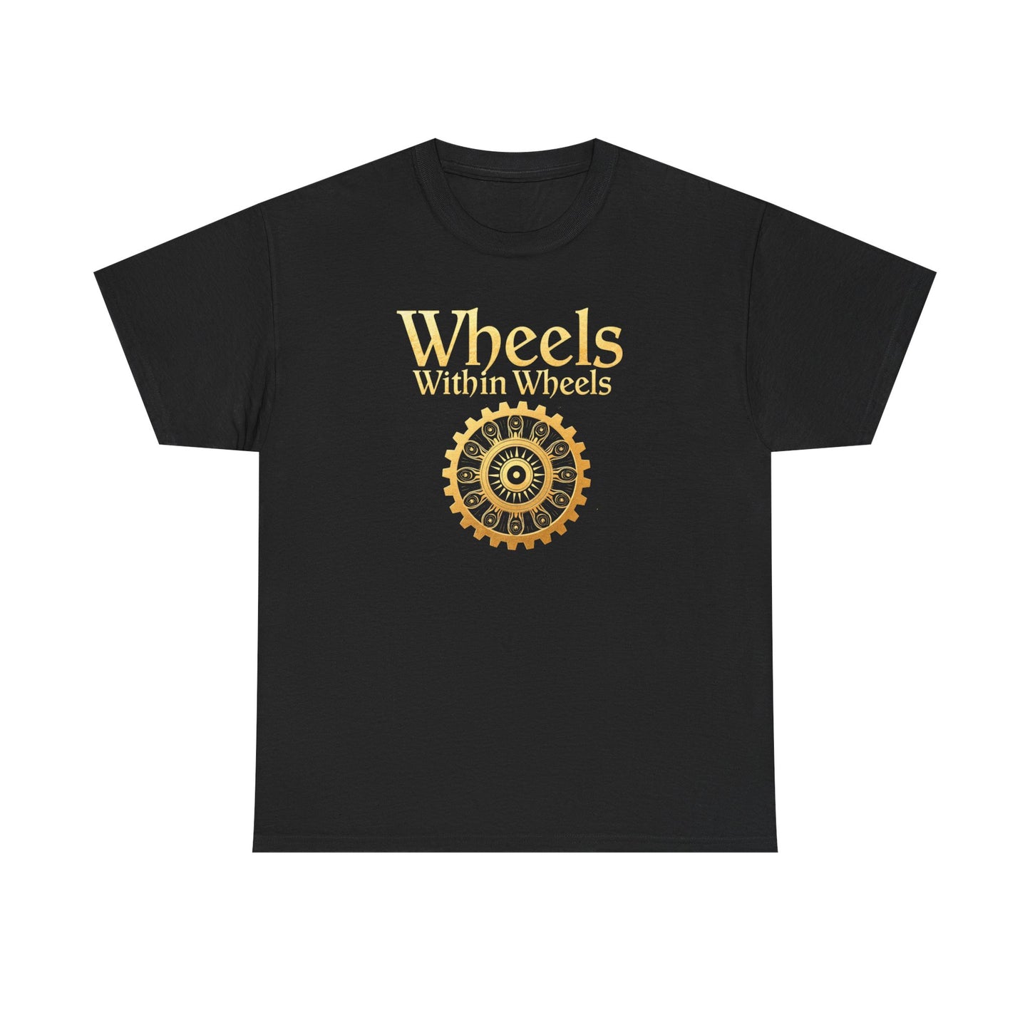 Wheels within wheels, Unisex Heavy Cotton Tee, Casual Wear, Gift for Cyclists, Graphic T-Shirt, Birthday Gift, Summer Style - Psychonaut Swag