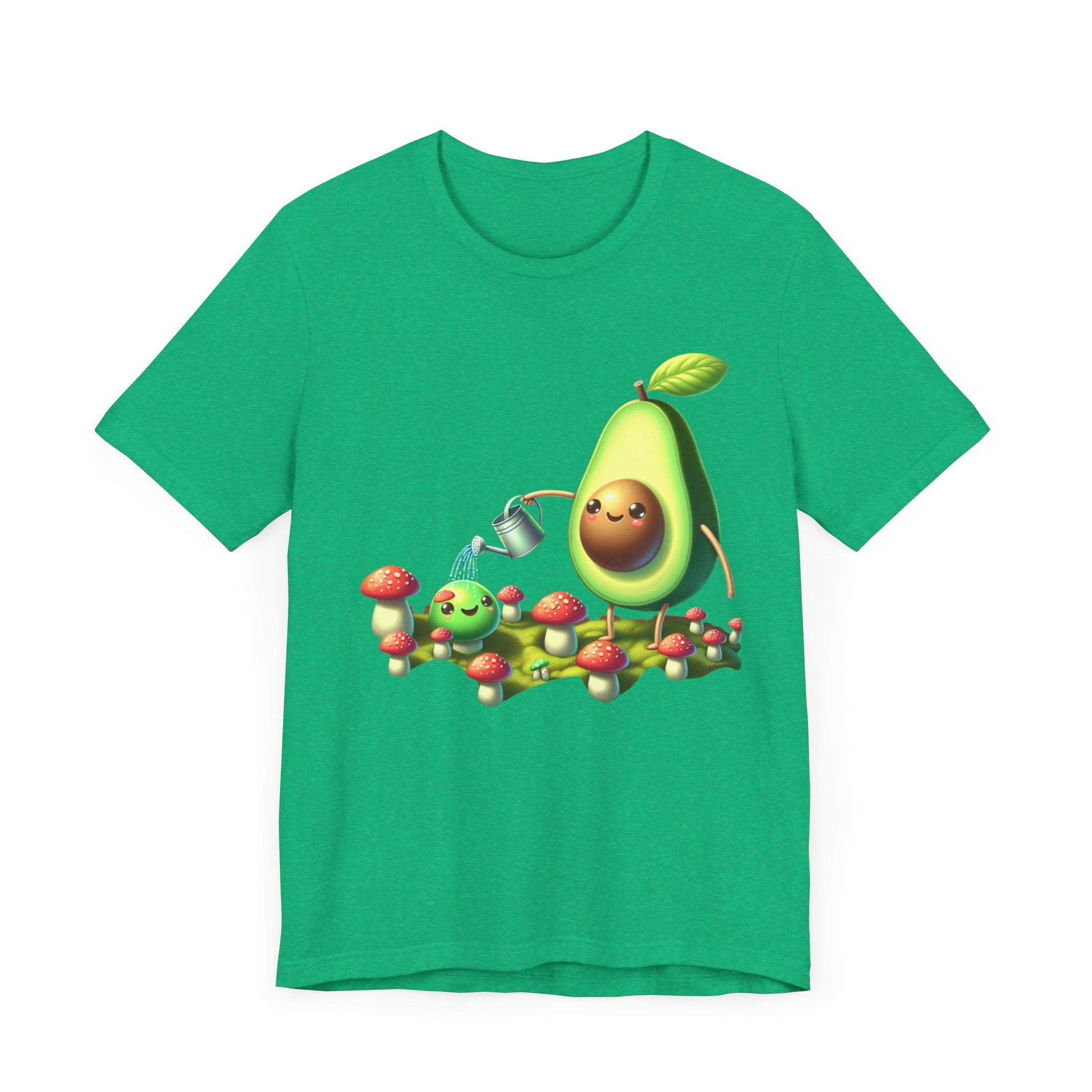 Short Sleeve Tee - Avocado watering magic shrooms.  Funny Design - Psychonaut Swag