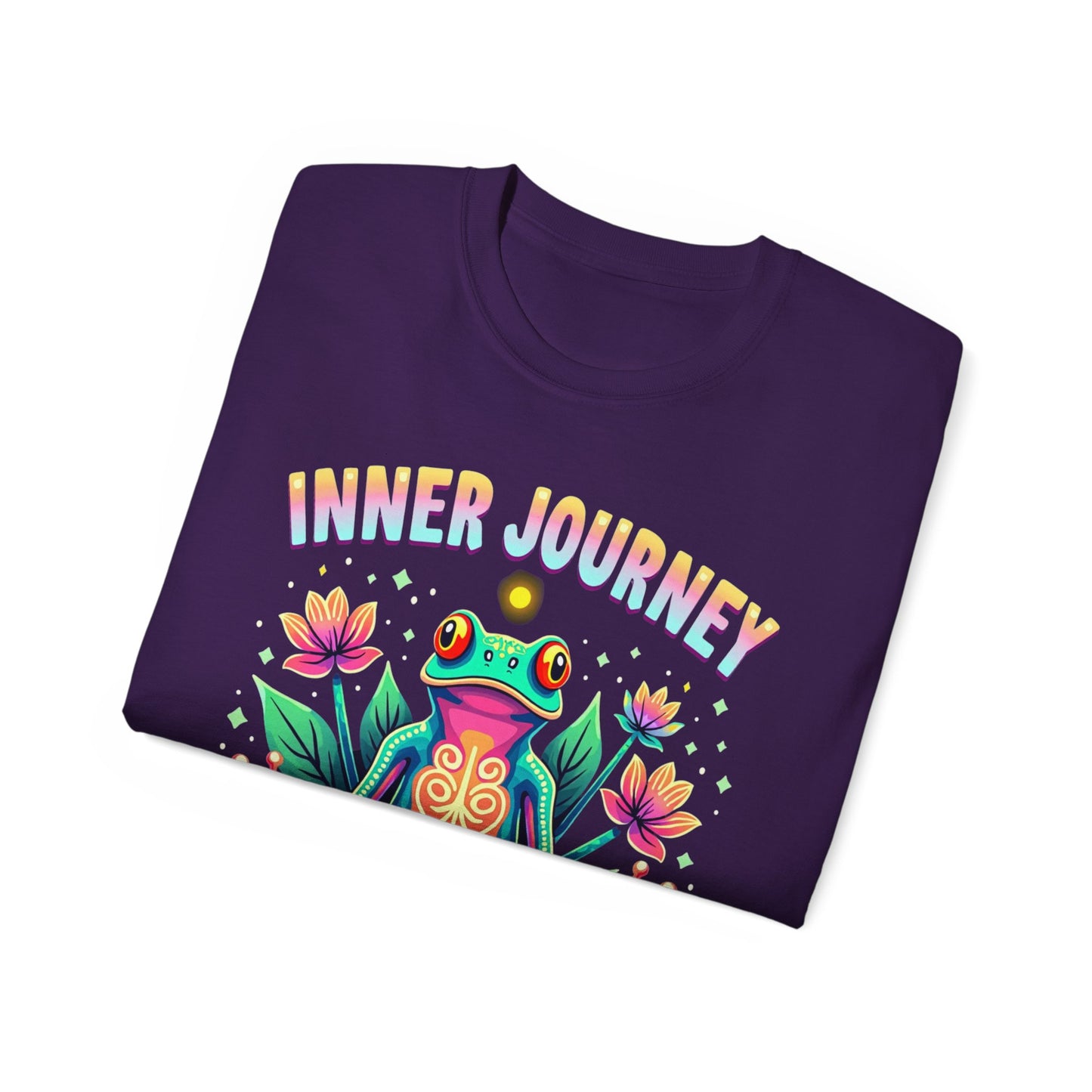 Inner Journey Unisex Ultra Cotton Tee - Vibrant Frog Design for Yoga and Meditation - Psychonaut Swag