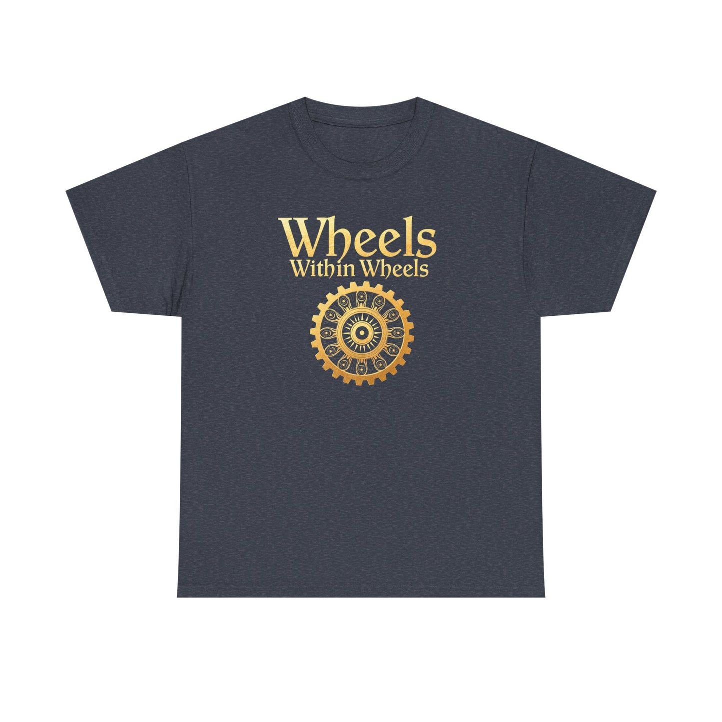 Wheels within wheels, Unisex Heavy Cotton Tee, Casual Wear, Gift for Cyclists, Graphic T-Shirt, Birthday Gift, Summer Style - Psychonaut Swag