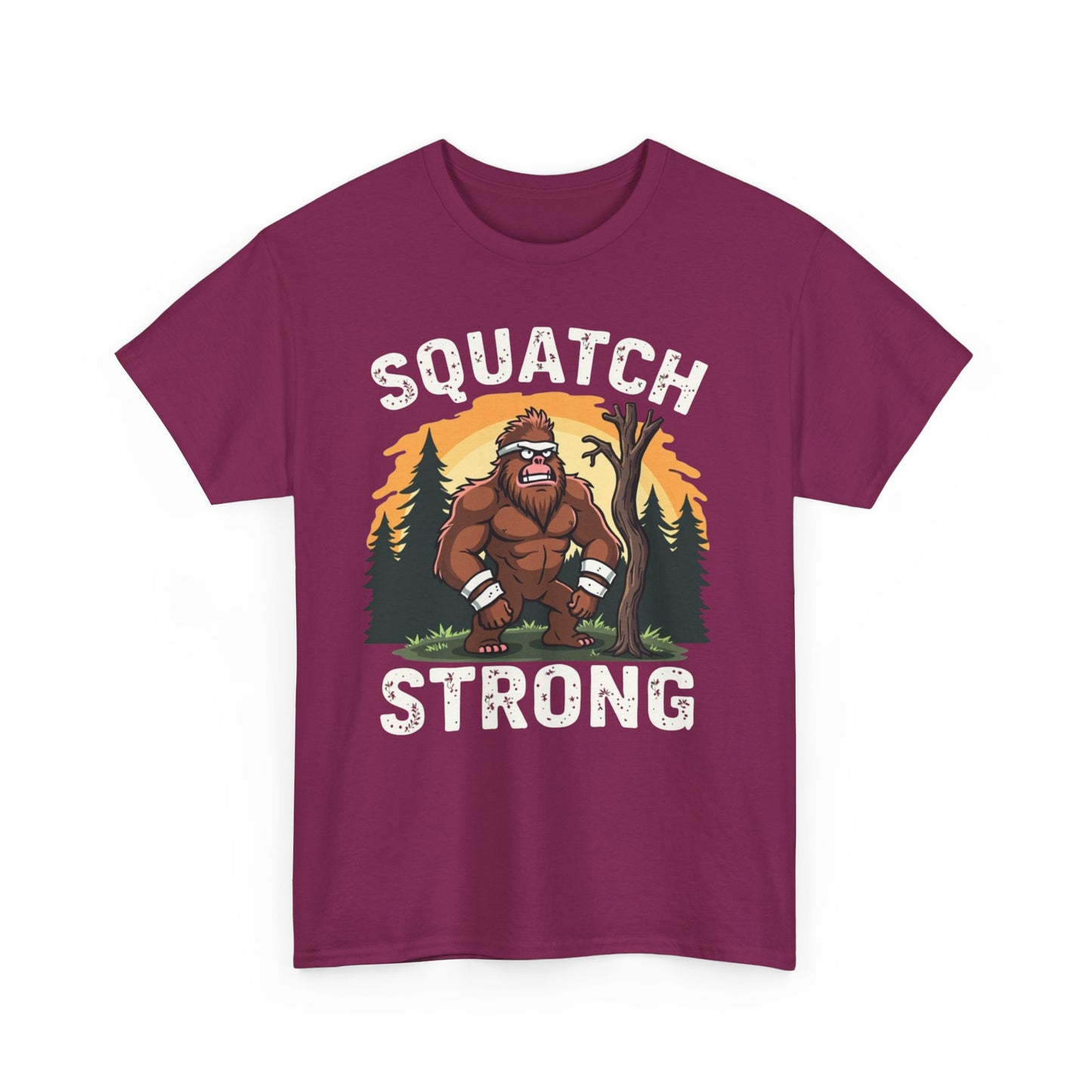 Squatch Strong Unisex Heavy Cotton Tee – Nature Graphic T-Shirt - Psychonaut Swag