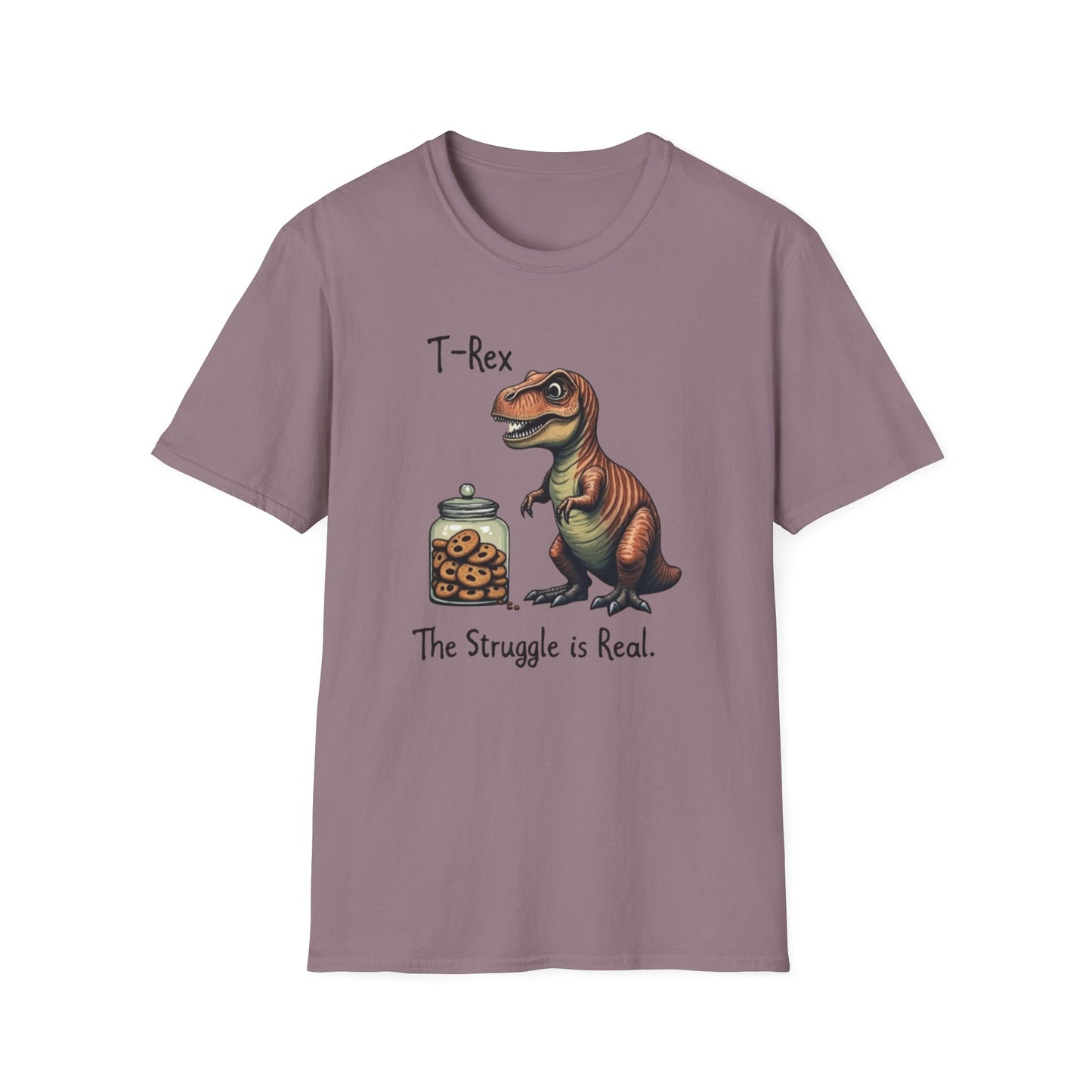 Funny T-Rex, The Struggle is real, T-Shirt, Dinosaur Gift, Unisex Apparel, Quirky Graphic Tee, Perfect for Birthdays and Parties - Psychonaut Swag