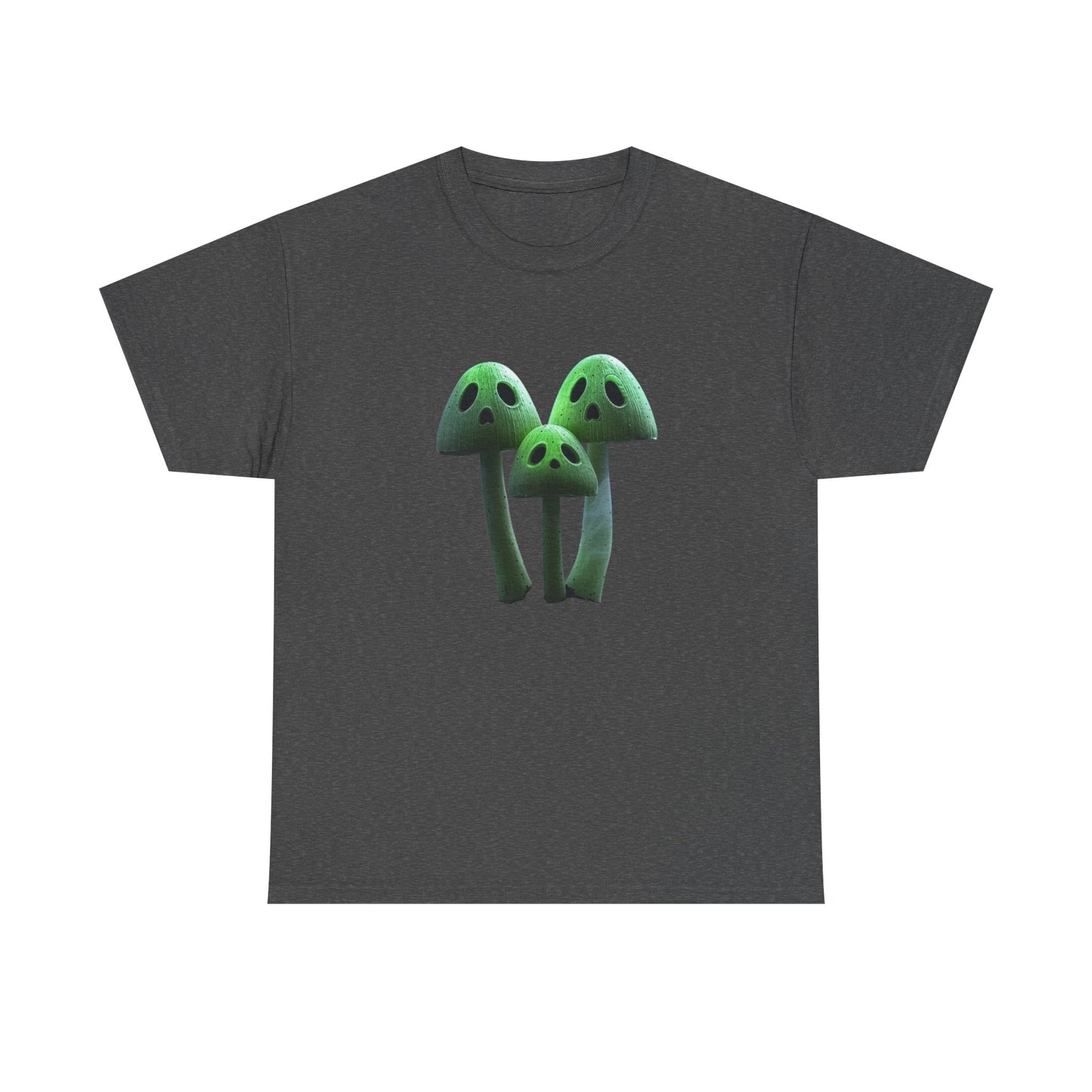 Glowing Ghost Mushroom Tee - Unisex Heavy Cotton T-Shirt, Funny Shirt, Unique Gift, Outdoor Adventure Wear, Halloween Shirt