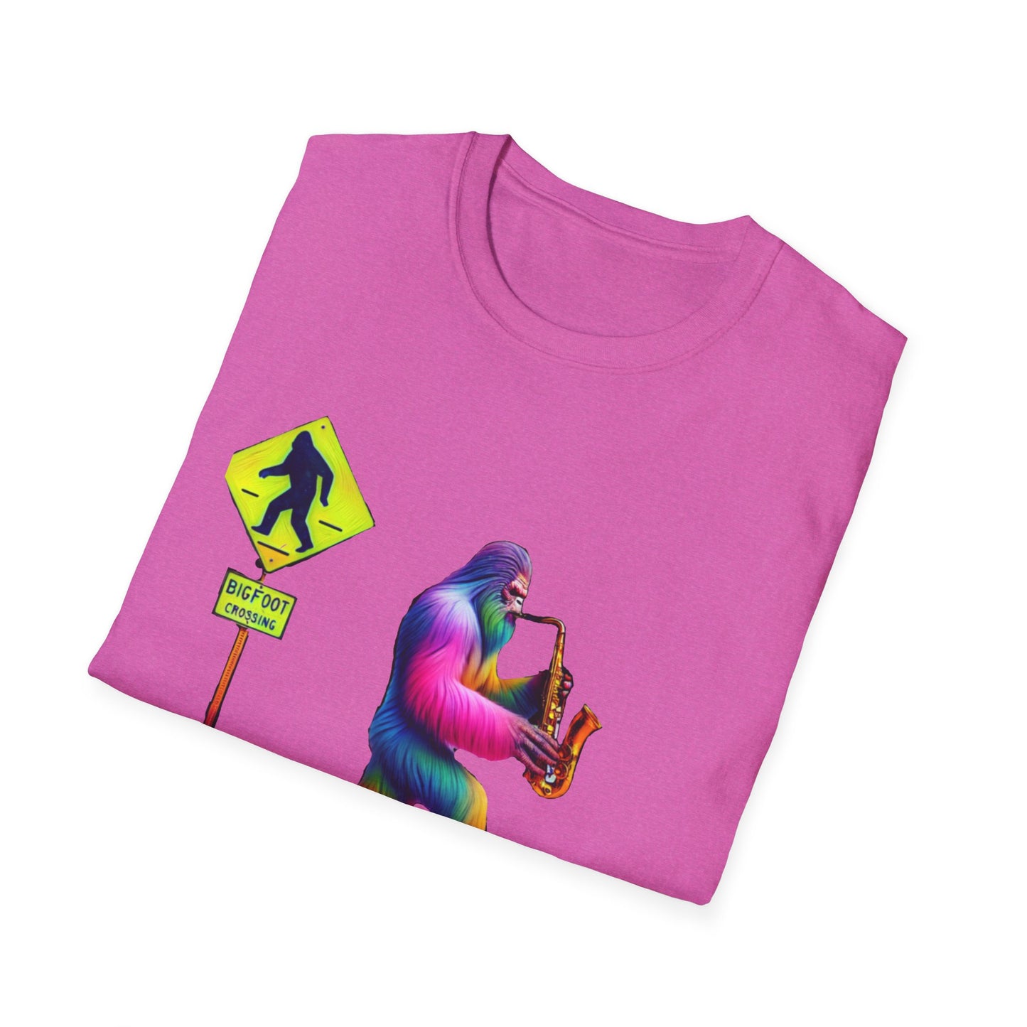 Sax-Squatch, Unisex Softstyle T-Shirt - Psychonaut Swag