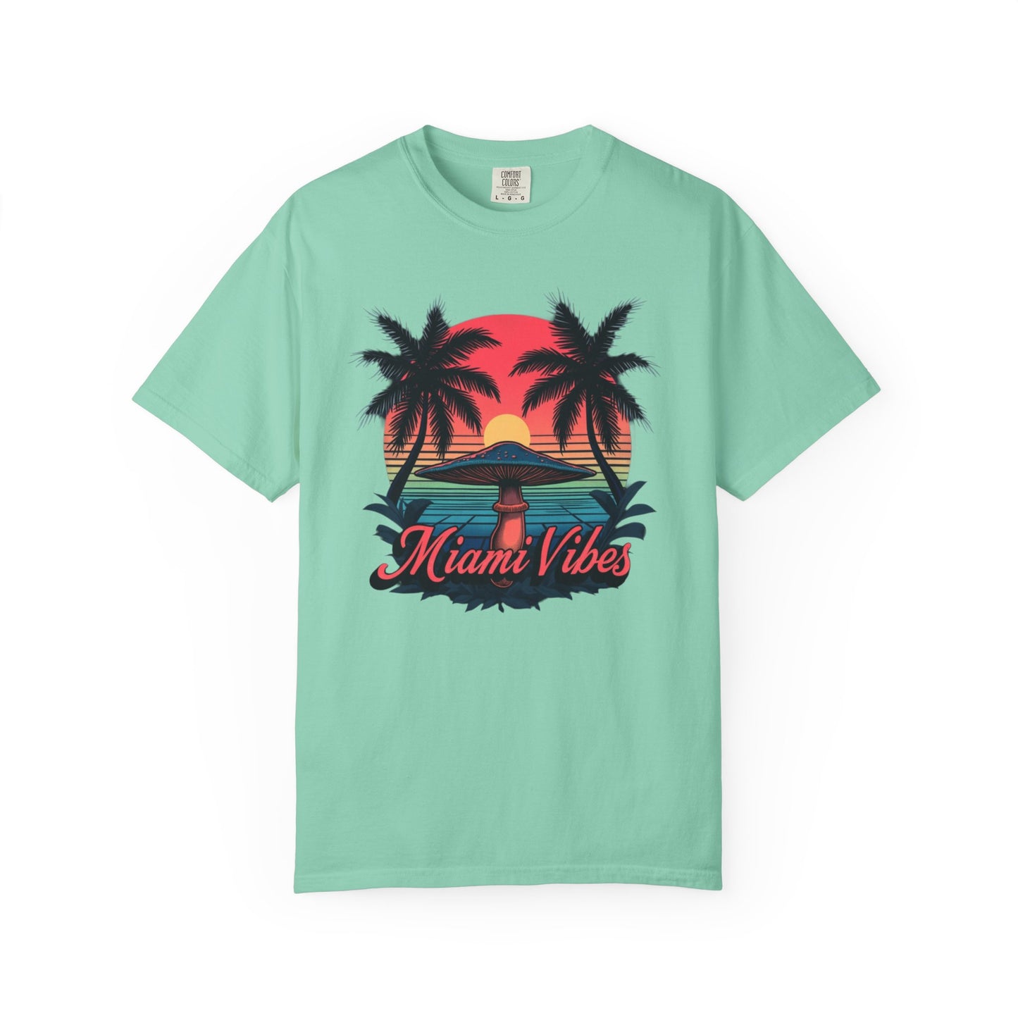 Miami Vibes, T-Shirt with Tropical Vibes Design, Summer Apparel, Beachwear, Gift for Vacation Lovers, Relaxed Style - Psychonaut Swag