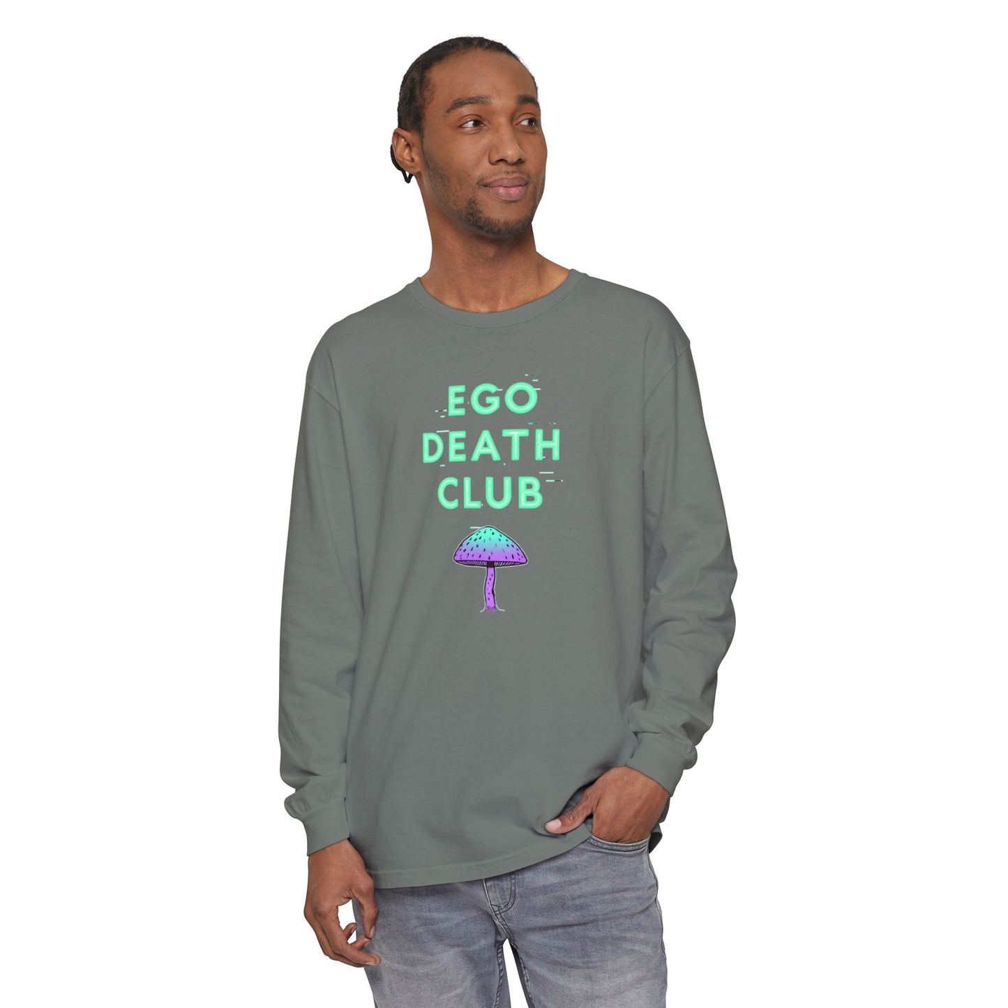 Ego Death Club Long Sleeve T-Shirt, Unisex Tee, Casual Wear, Gift for Friends, Trendy Fashion - Psychonaut Swag