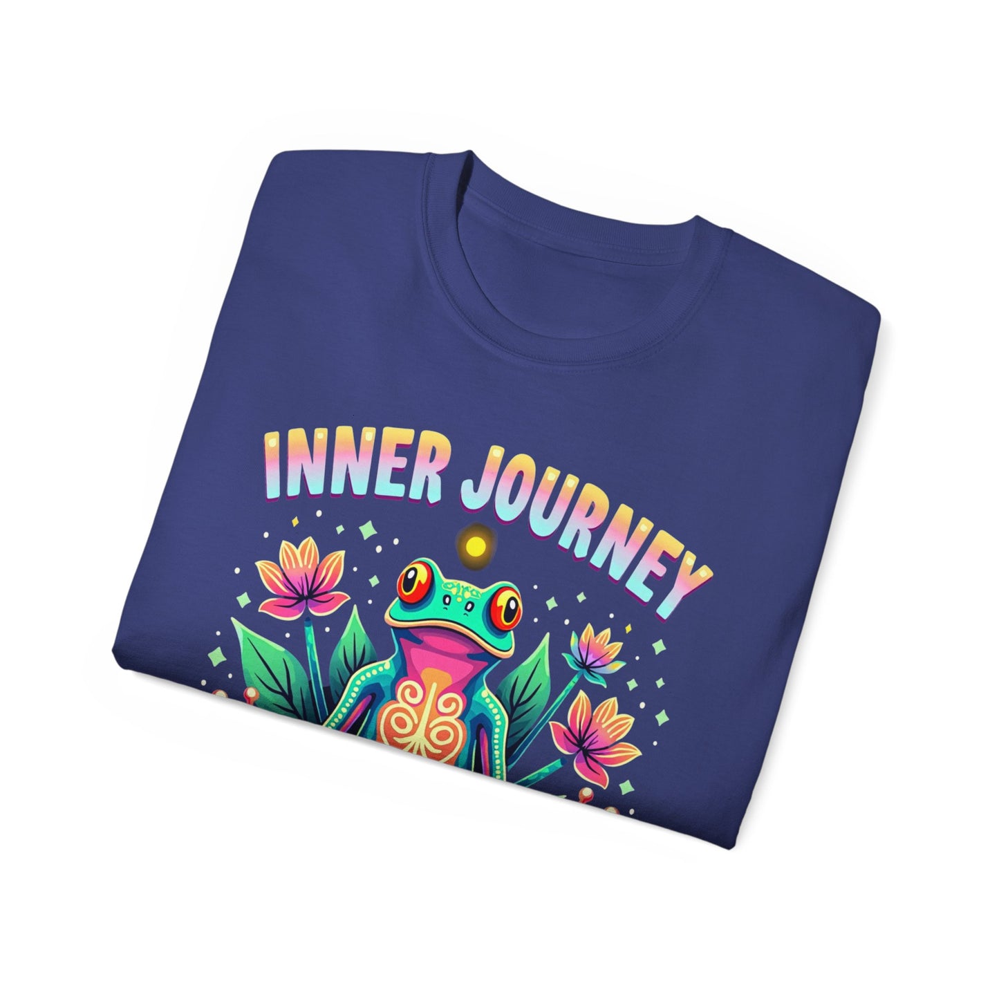 Inner Journey Unisex Ultra Cotton Tee - Vibrant Frog Design for Yoga and Meditation - Psychonaut Swag