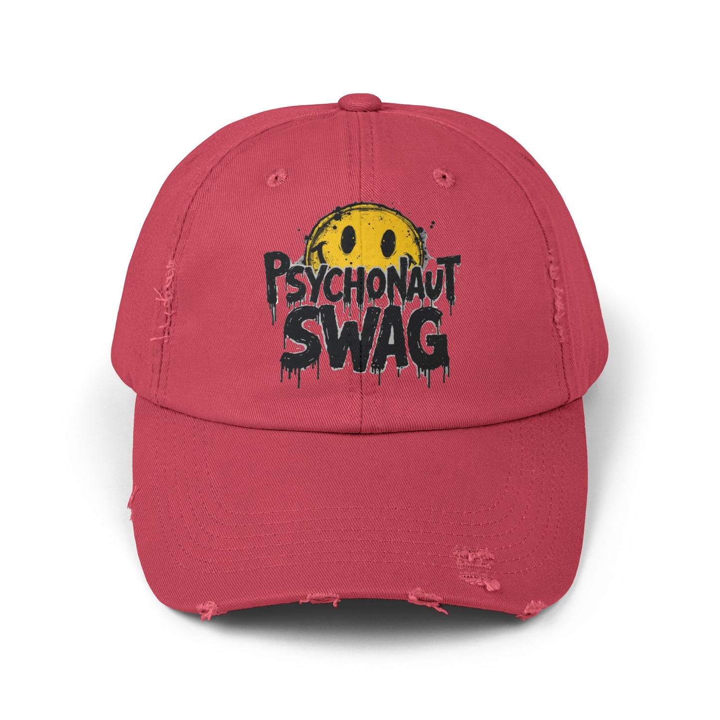 Psycho Unisex Distressed Cap, Cool Casual Hat, Streetwear Accessory, Gift for Trendsetters, Festival Gear, Summer Vibes - Psychonaut Swag