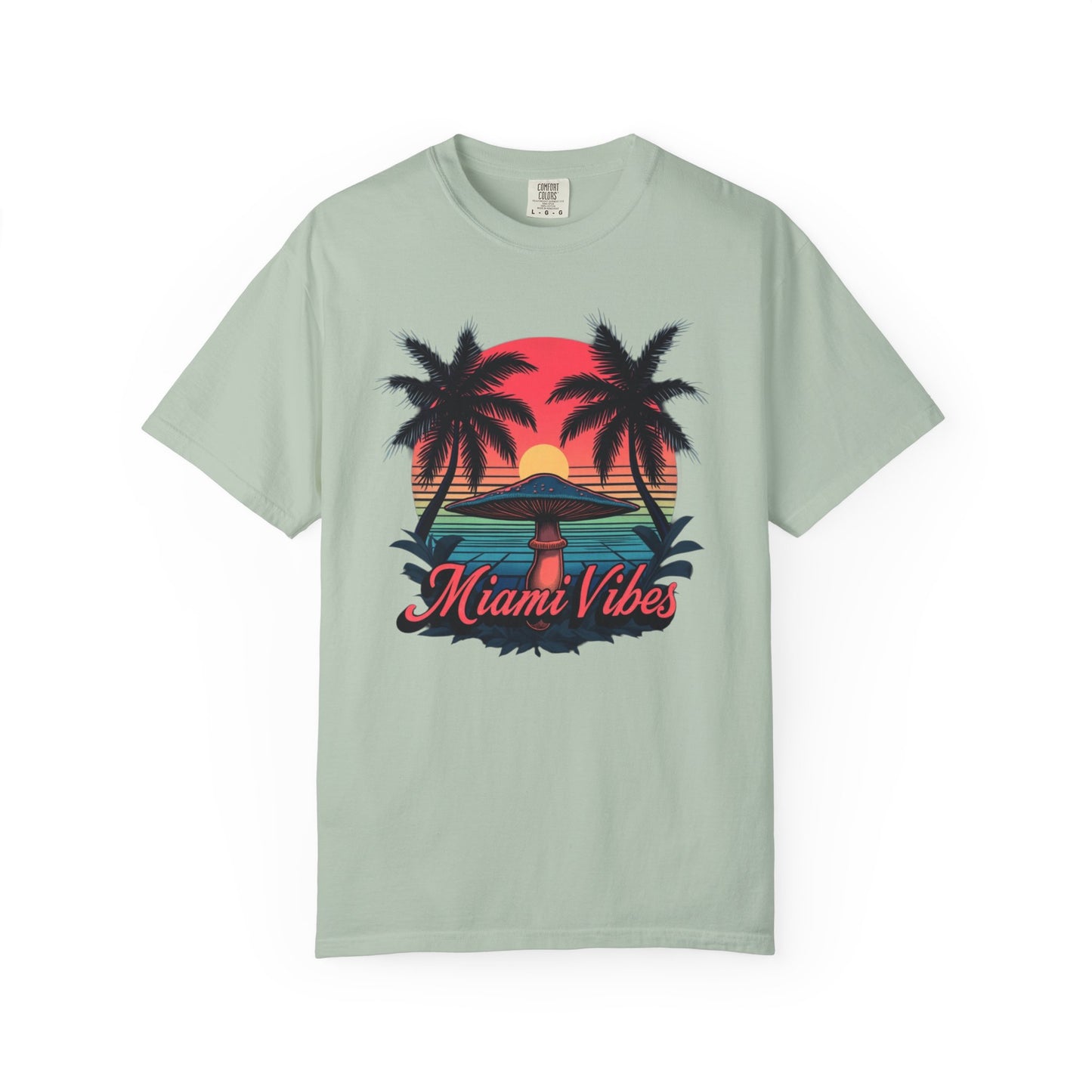 Miami Vibes, T-Shirt with Tropical Vibes Design, Summer Apparel, Beachwear, Gift for Vacation Lovers, Relaxed Style - Psychonaut Swag