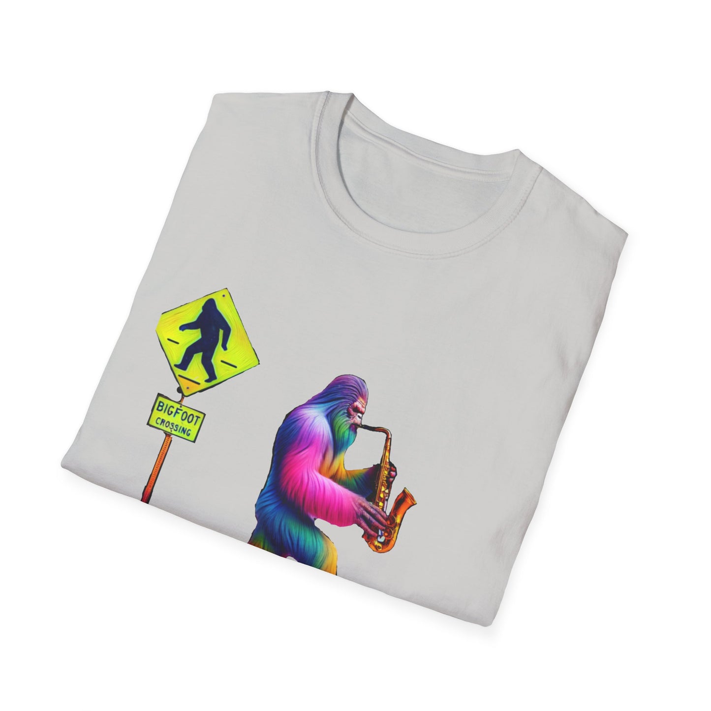 Sax-Squatch, Unisex Softstyle T-Shirt - Psychonaut Swag