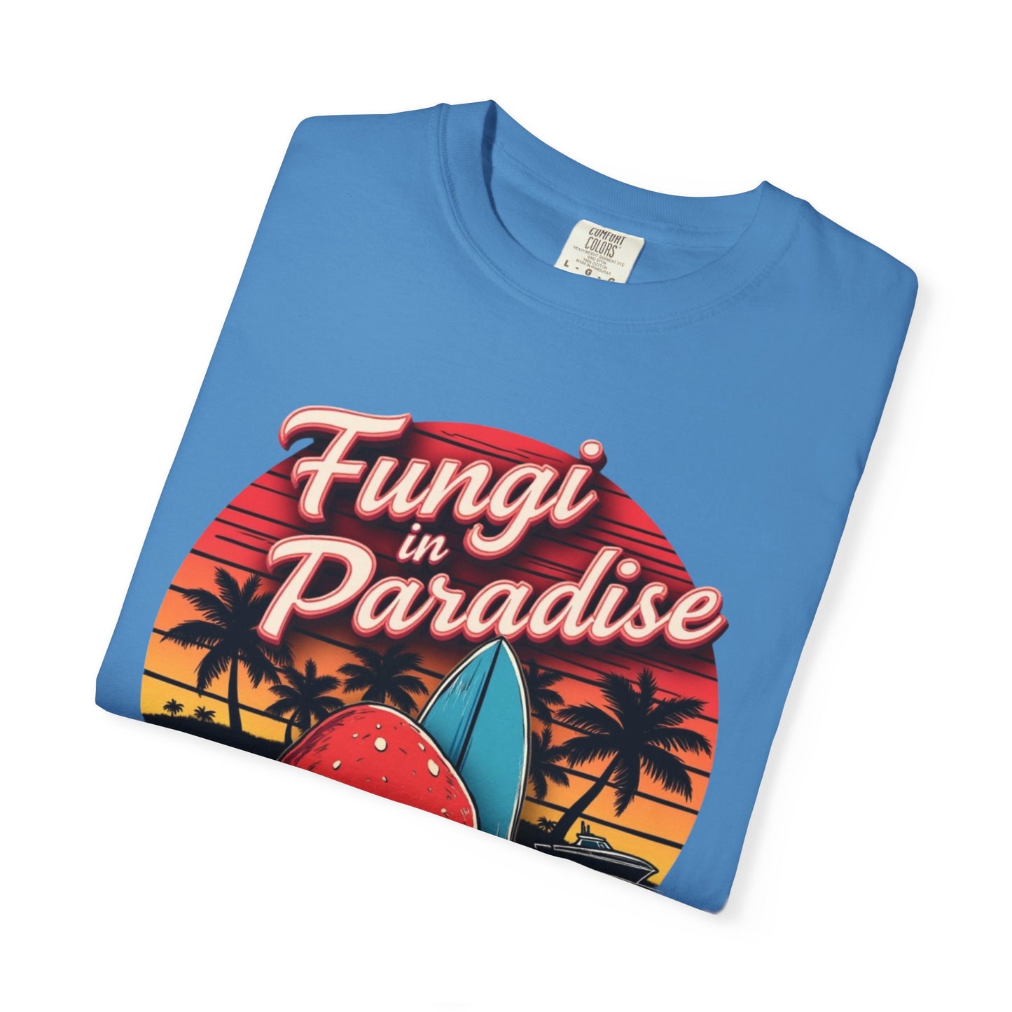 Fungi in Paradise Design, Relaxed Tee, Vintage Style Shirt, Gift for Nature Lovers, Eco-Friendly Apparel - Psychonaut Swag