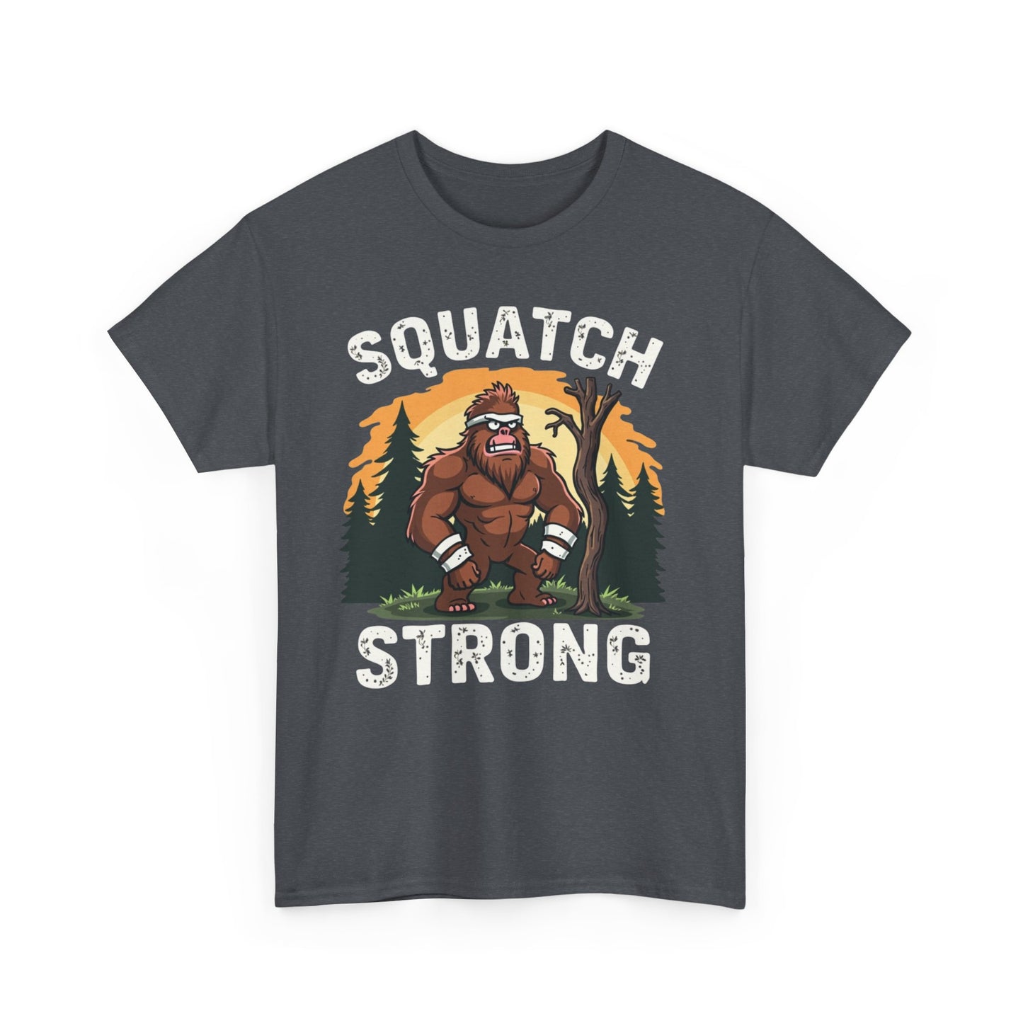 Squatch Strong Unisex Heavy Cotton Tee – Nature Graphic T-Shirt - Psychonaut Swag